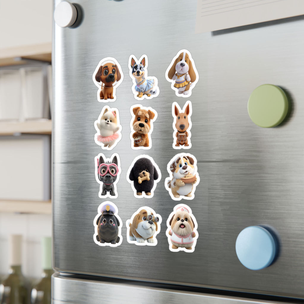 Kawaii Dogs Sheet 02 — 12 Kiss-Cut Vinyl Decals