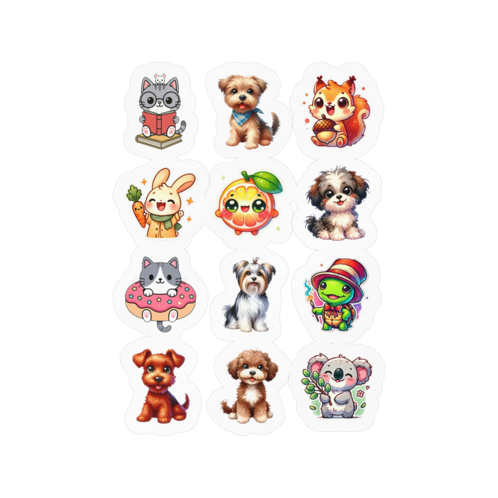 Cute Kawaii Sheet 21 — 12 Kiss-Cut Vinyl Decals