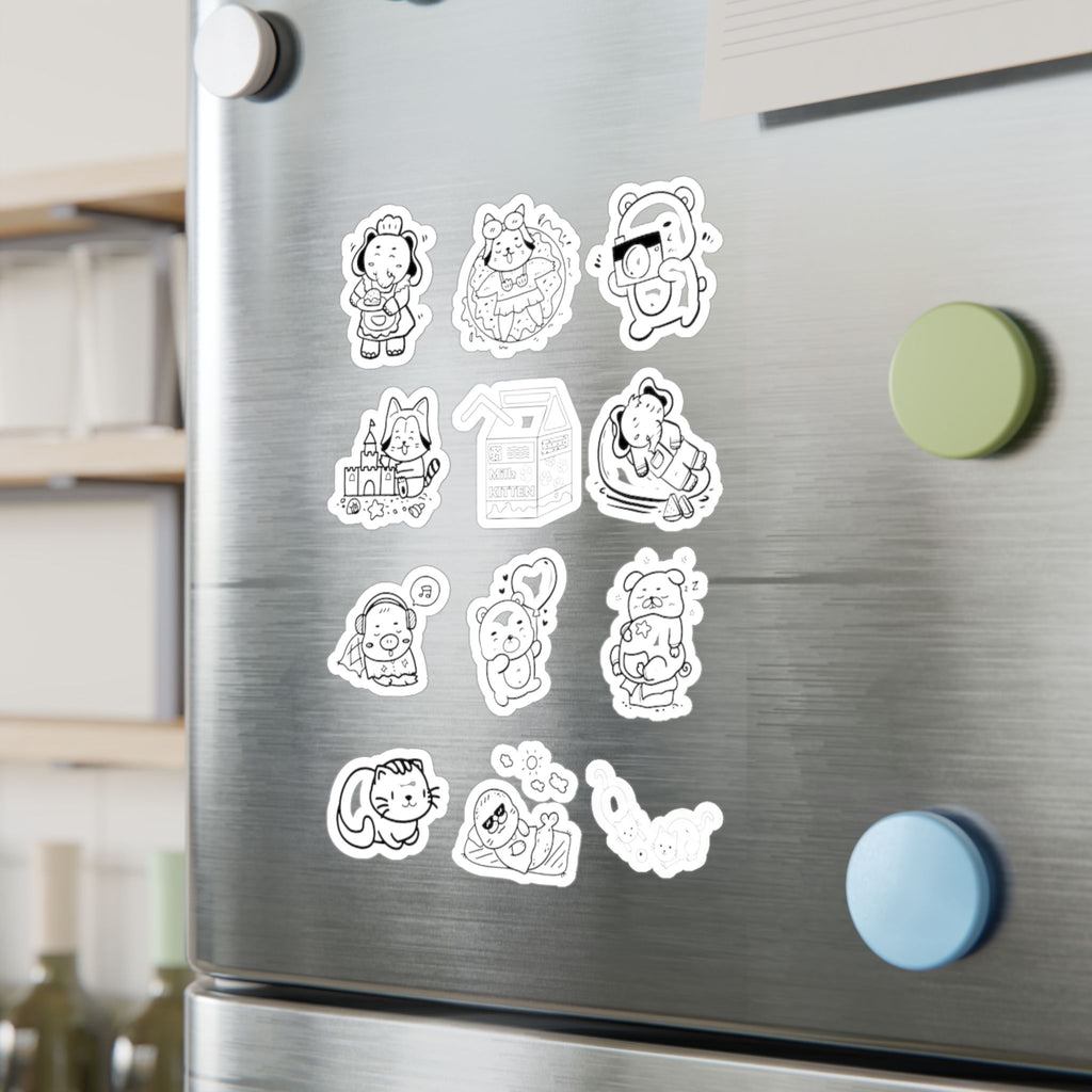 Kawaii Classics Sheet 12 — 12 Kiss-Cut Vinyl Decals
