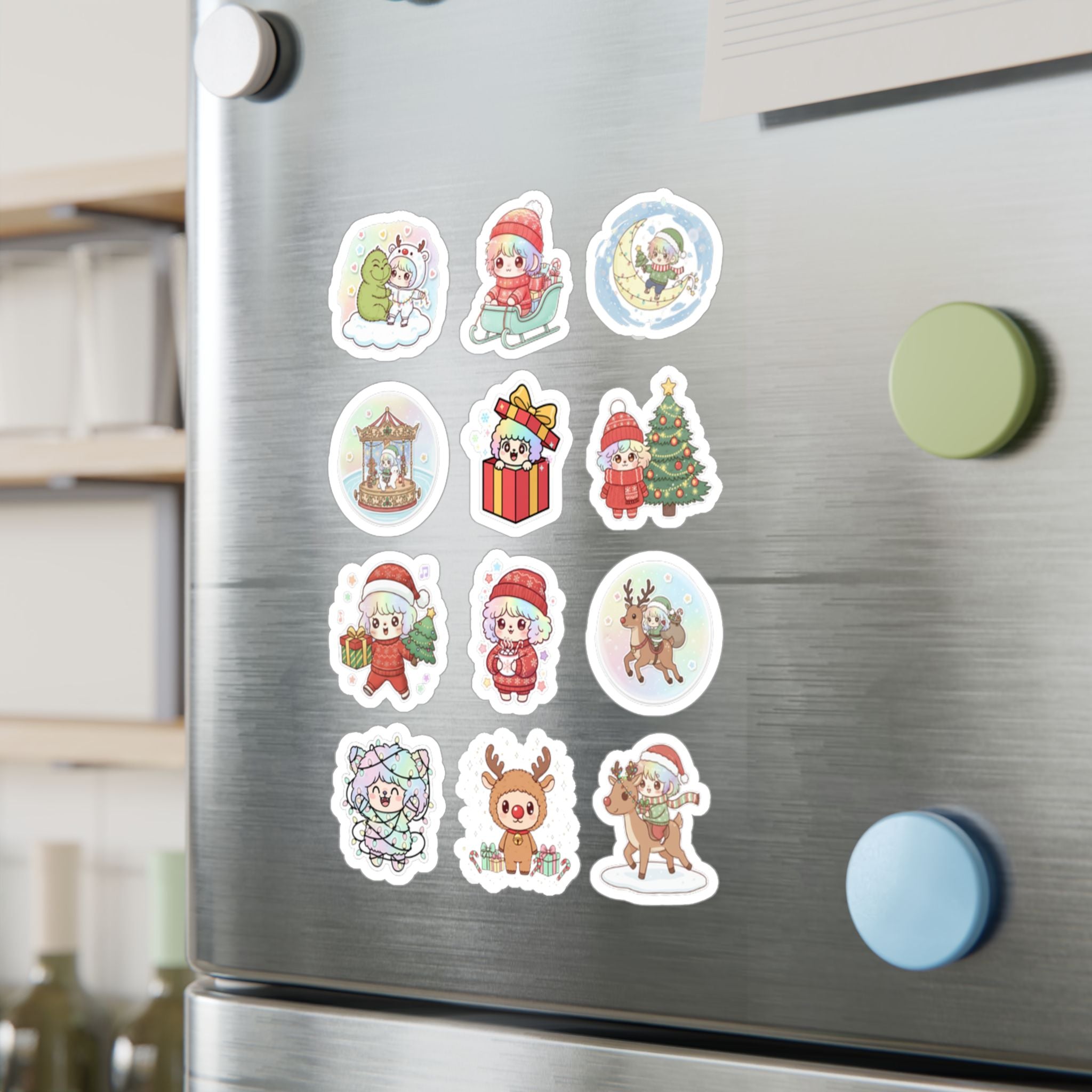 Christmas Monsters Sheet 11 — 12 Kiss-Cut Vinyl Decals