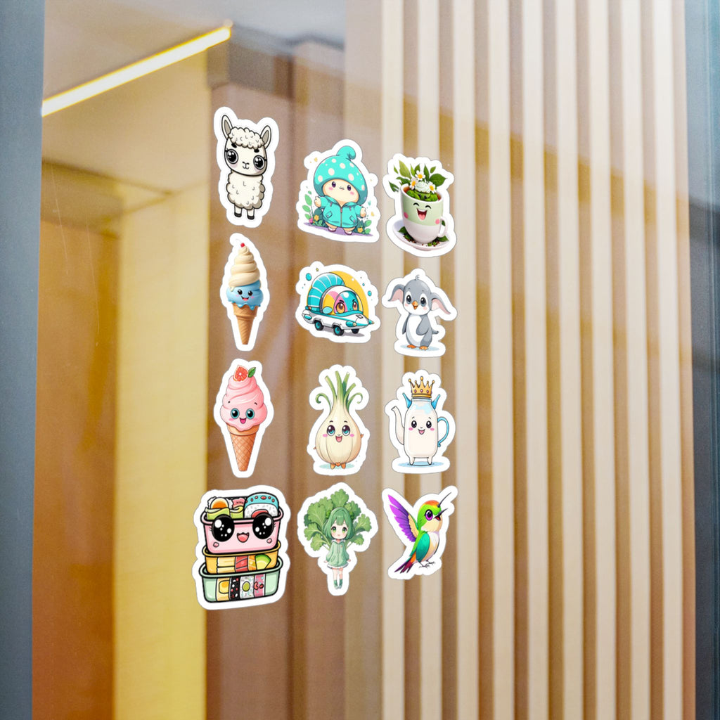 Kawaii Stickers Sheet 105 — 12 Kiss-Cut Vinyl Decals