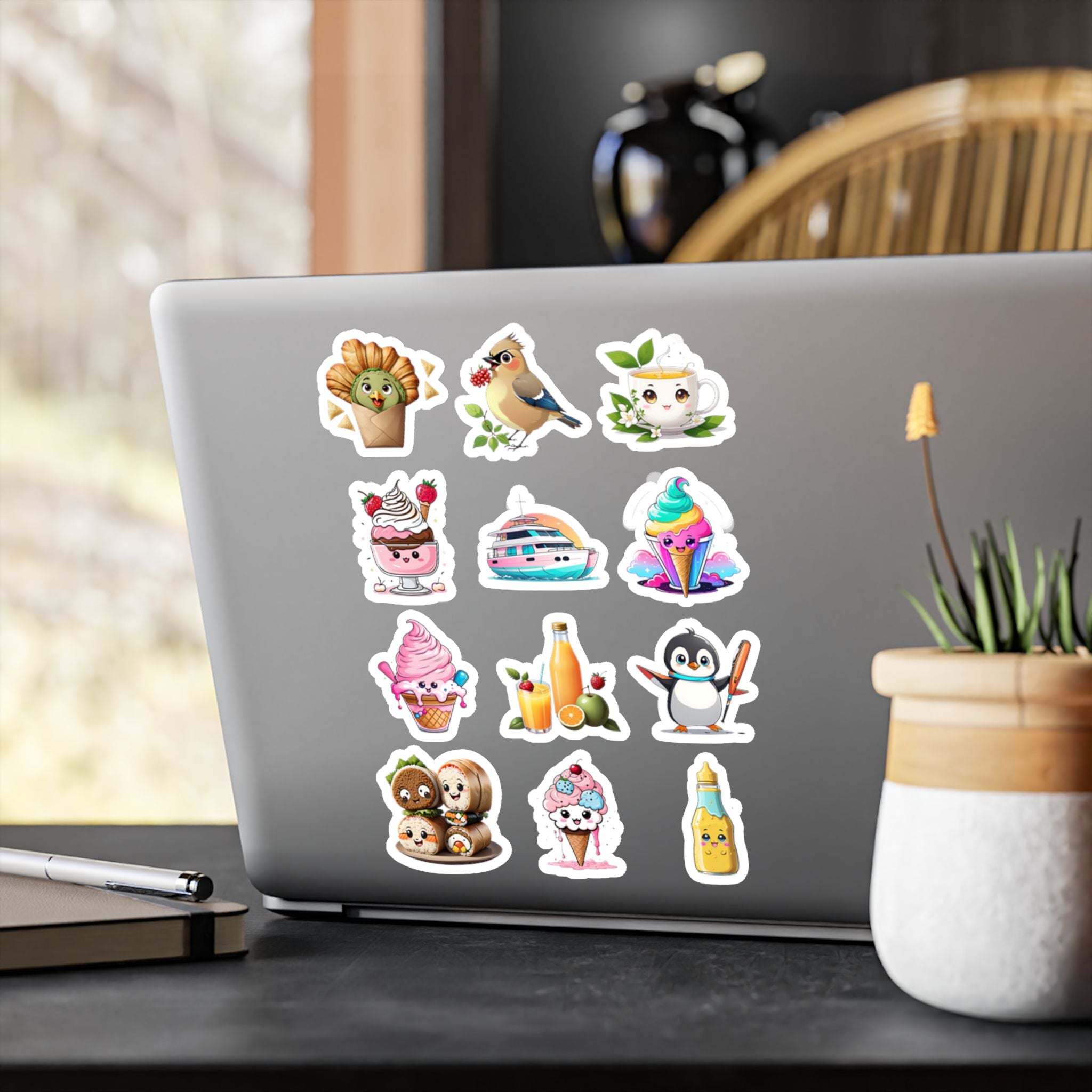Kawaii Stickers Sheet 119 — 12 Kiss-Cut Vinyl Decals