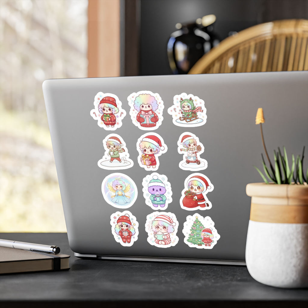Christmas Monsters Sheet 10 — 12 Kiss-Cut Vinyl Decals