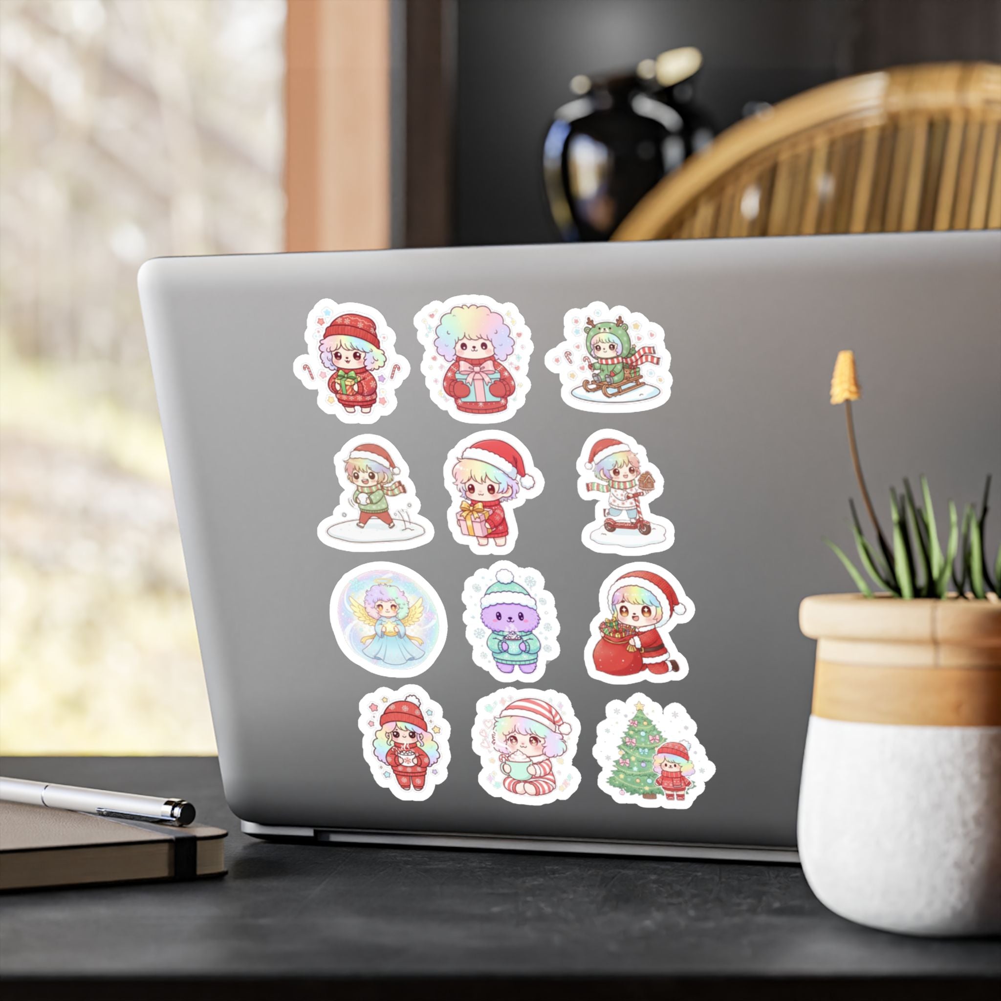 Christmas Monsters Sheet 10 — 12 Kiss-Cut Vinyl Decals