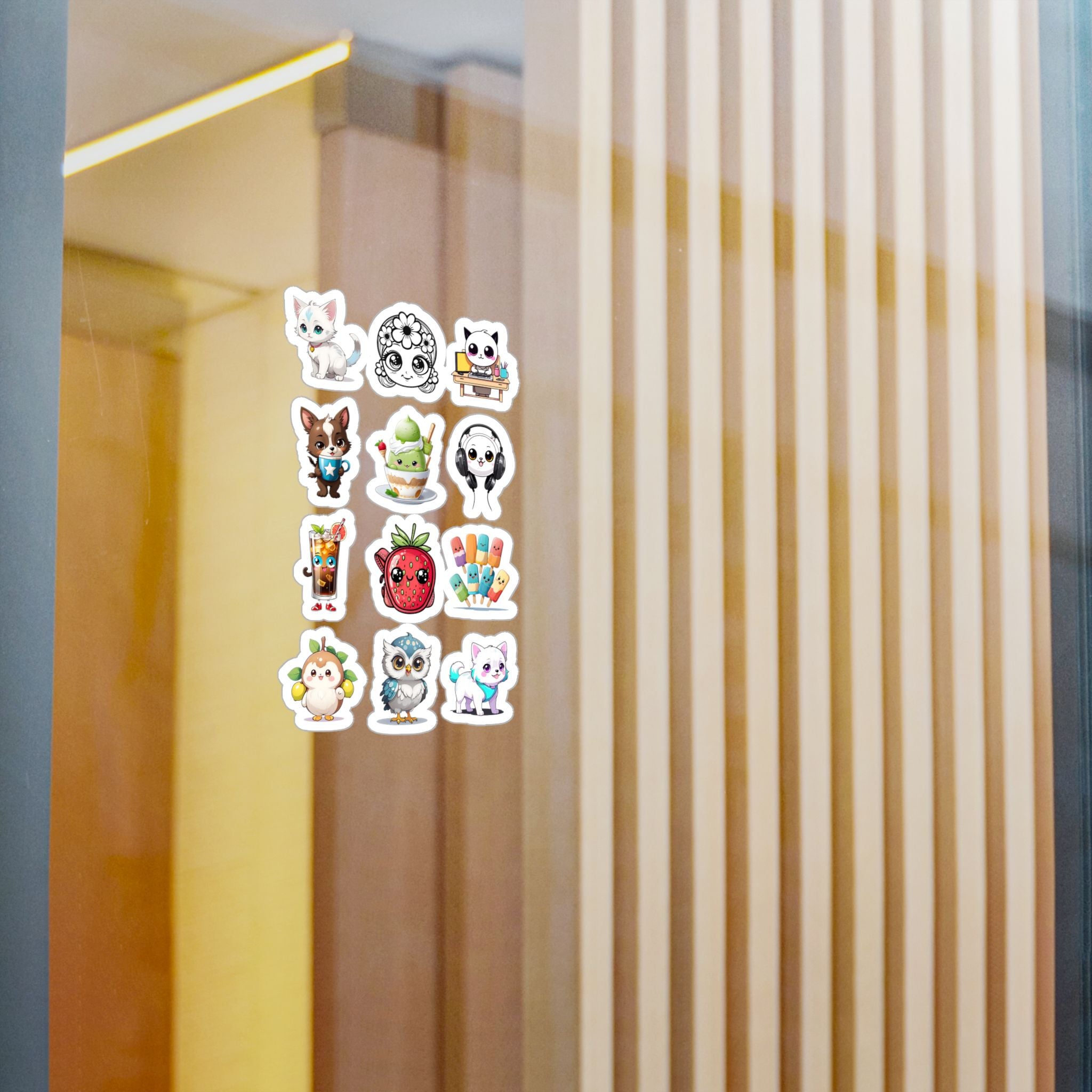 Kawaii Stickers Sheet 115 — 12 Kiss-Cut Vinyl Decals