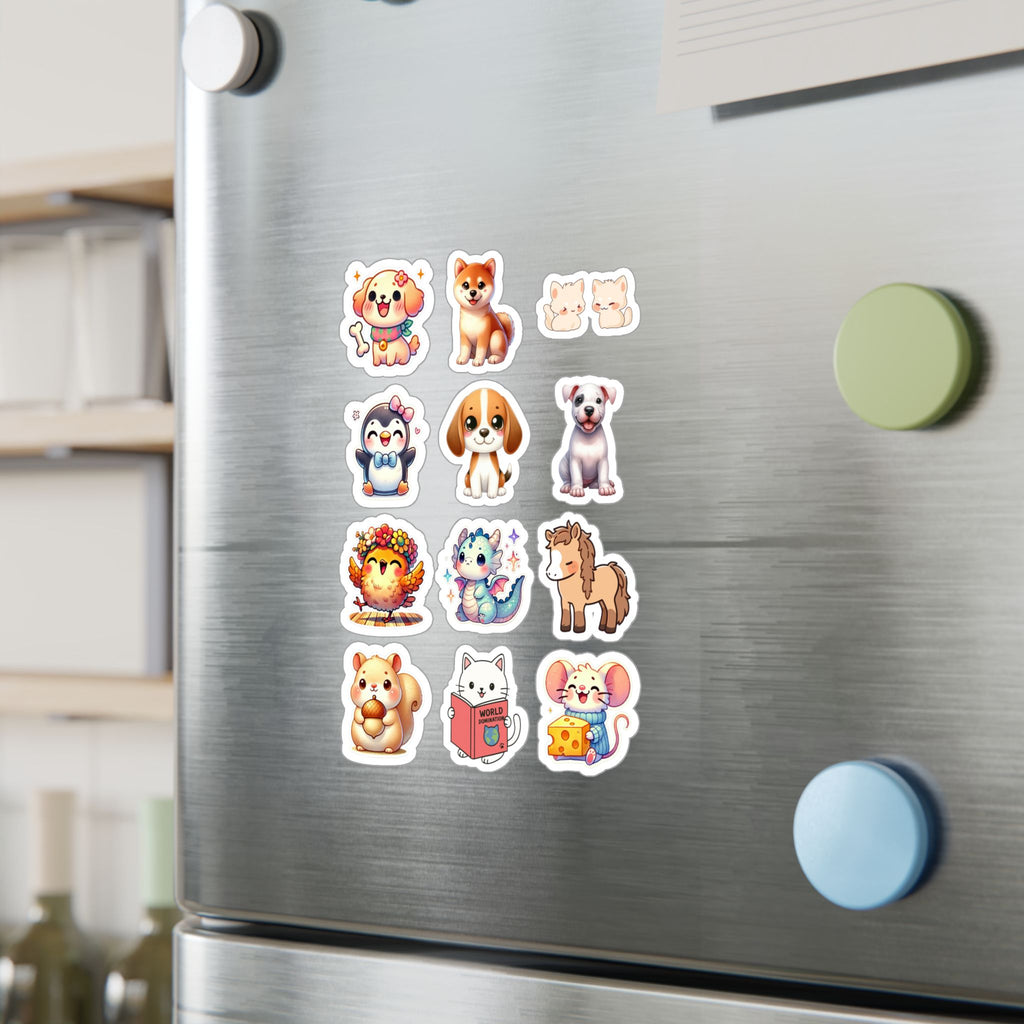 Cute Kawaii Sheet 25 — 12 Kiss-Cut Vinyl Decals