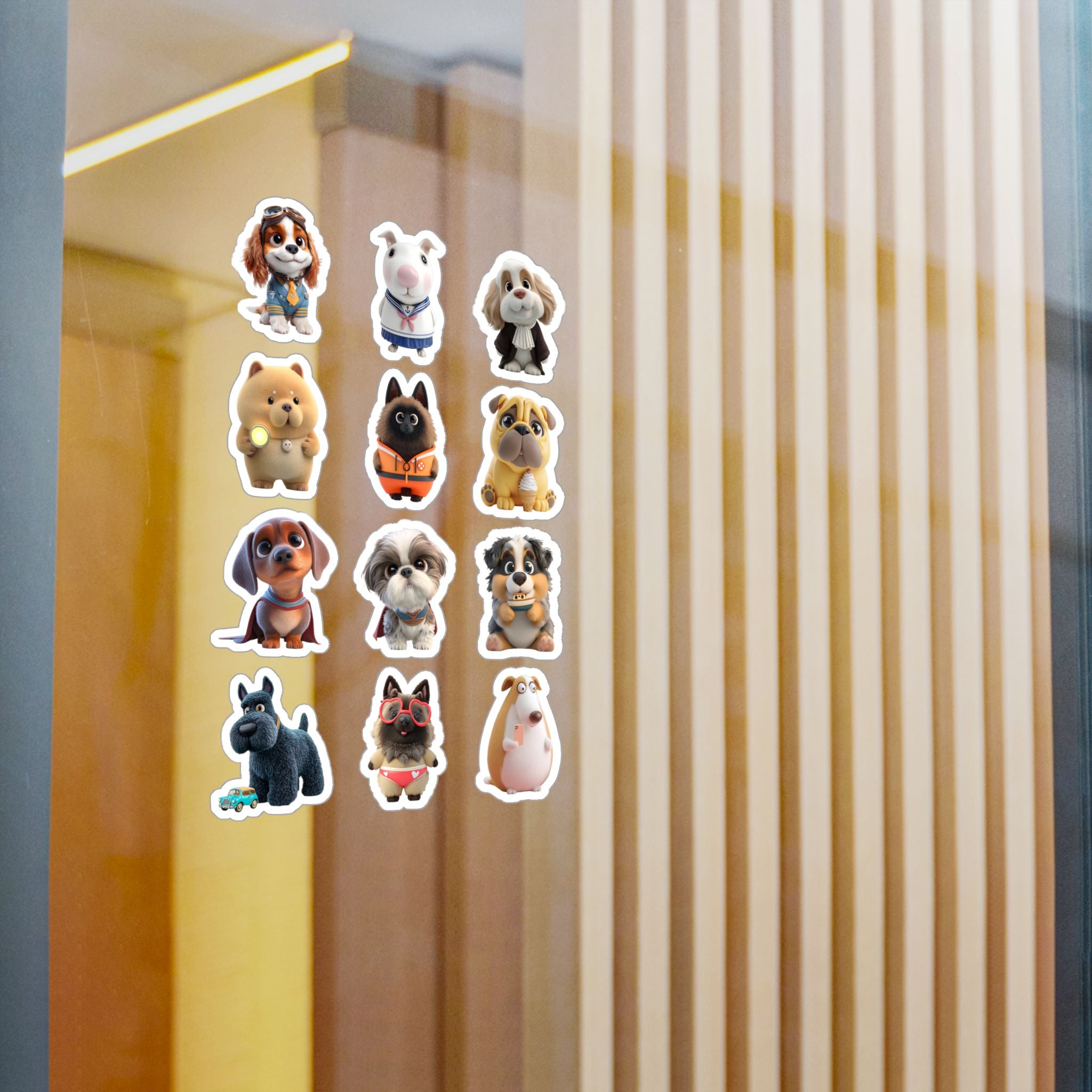 Kawaii Dogs Sheet 11 — 12 Kiss-Cut Vinyl Decals