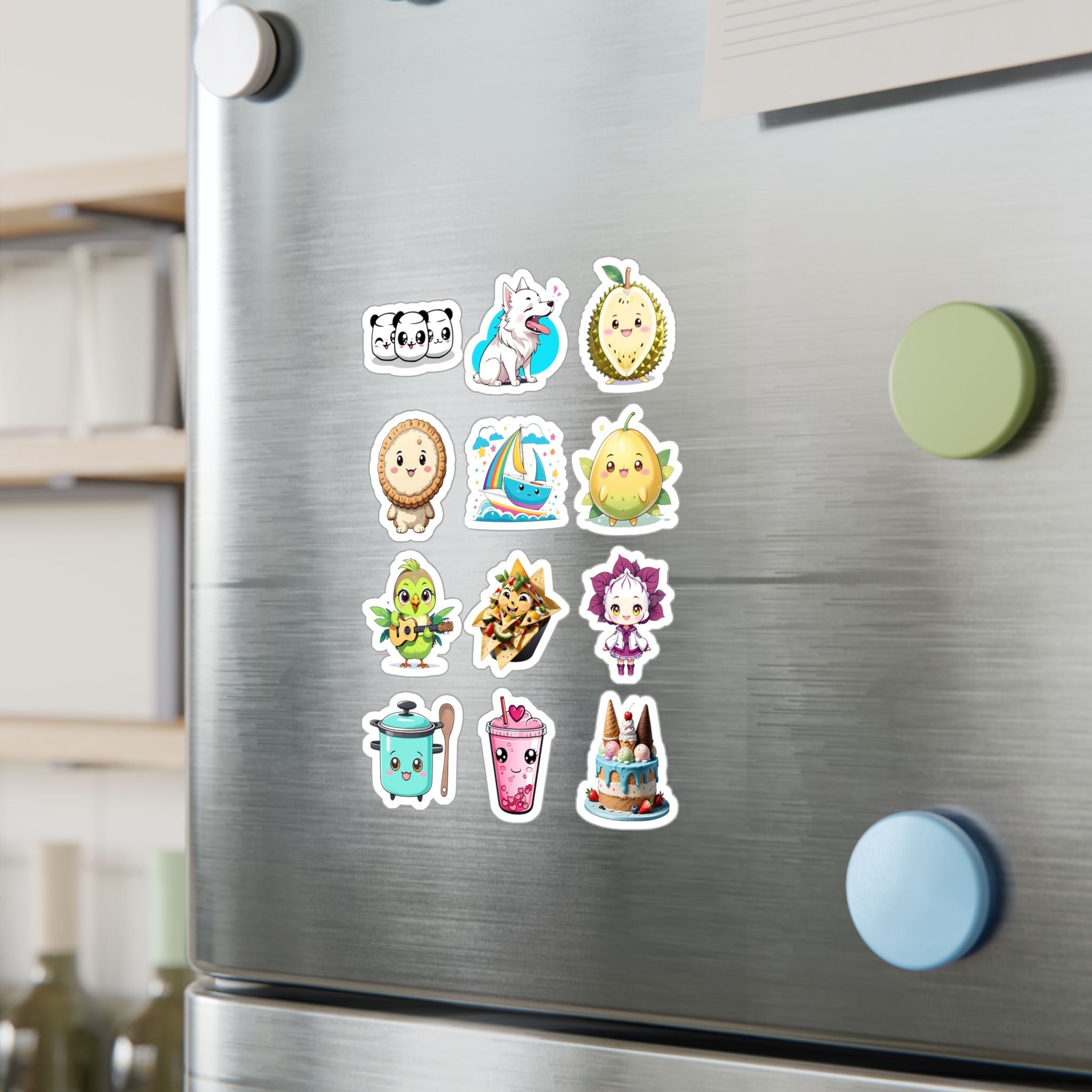 Kawaii Stickers Sheet 114 — 12 Kiss-Cut Vinyl Decals