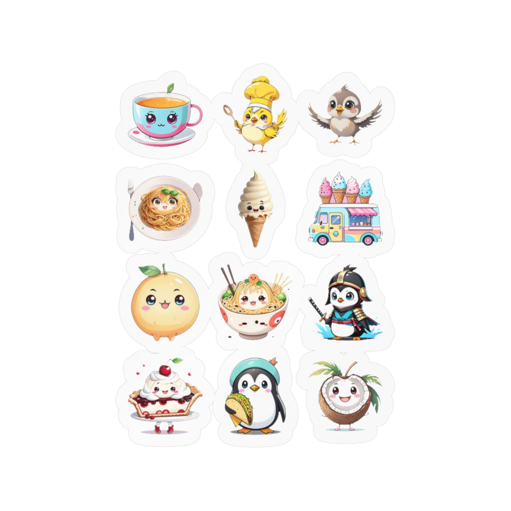Kawaii Stickers Sheet 148 — 12 Kiss-Cut Vinyl Decals
