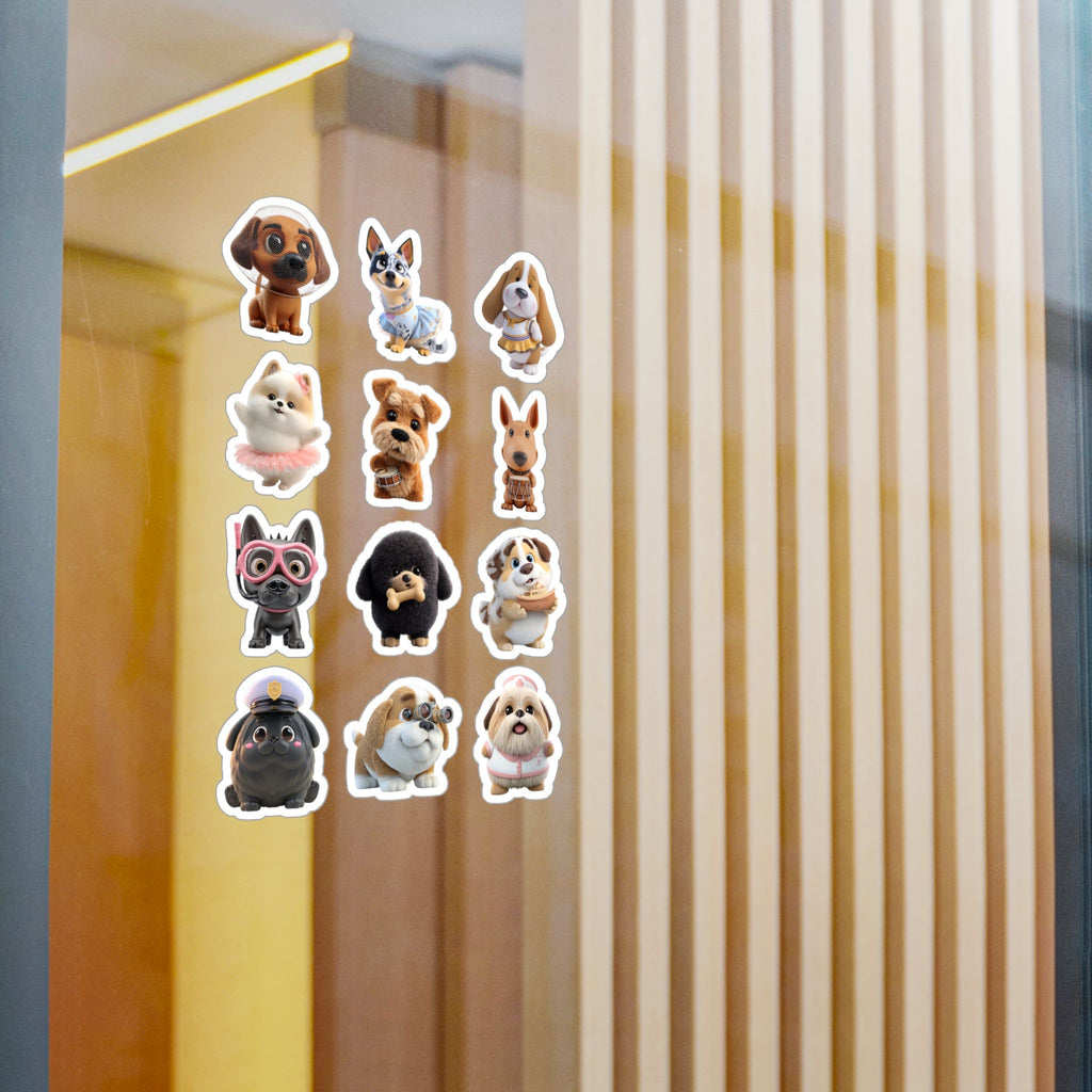 Kawaii Dogs Sheet 02 — 12 Kiss-Cut Vinyl Decals