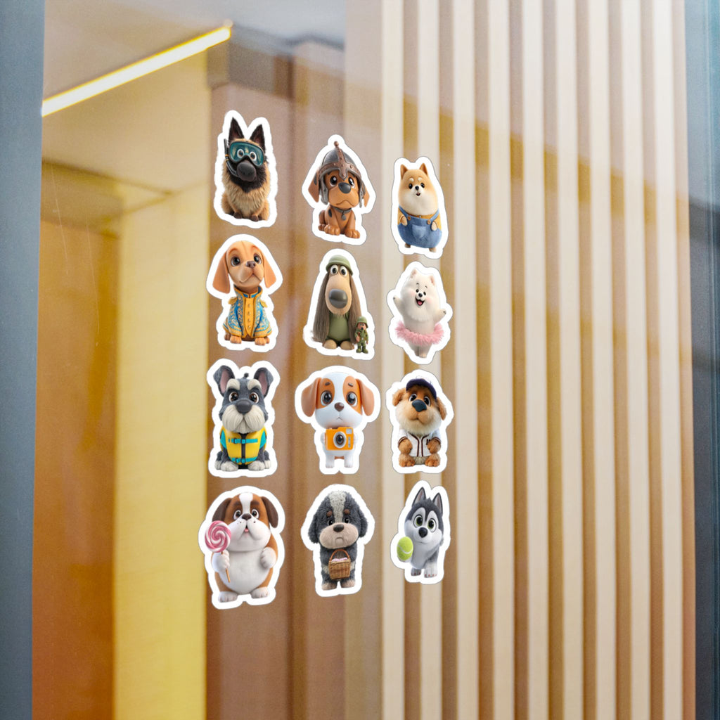 Kawaii Dogs Sheet 09 — 12 Kiss-Cut Vinyl Decals
