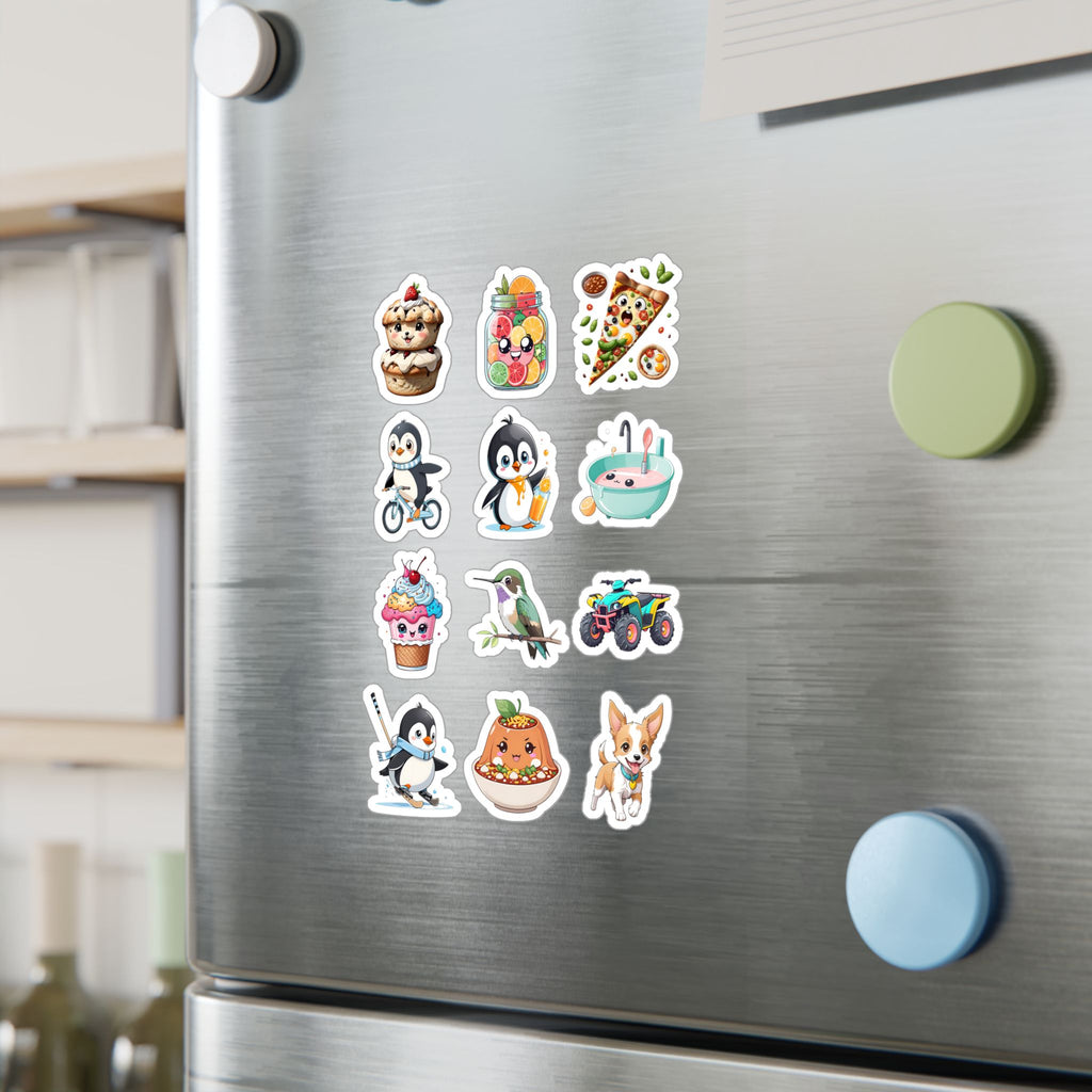 Kawaii Stickers Sheet 33 — 12 Kiss-Cut Vinyl Decals