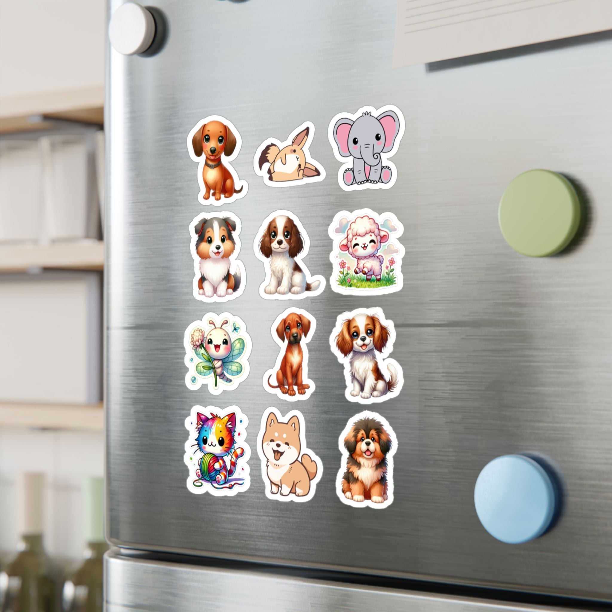 Cute Kawaii Sheet 28 — 12 Kiss-Cut Vinyl Decals