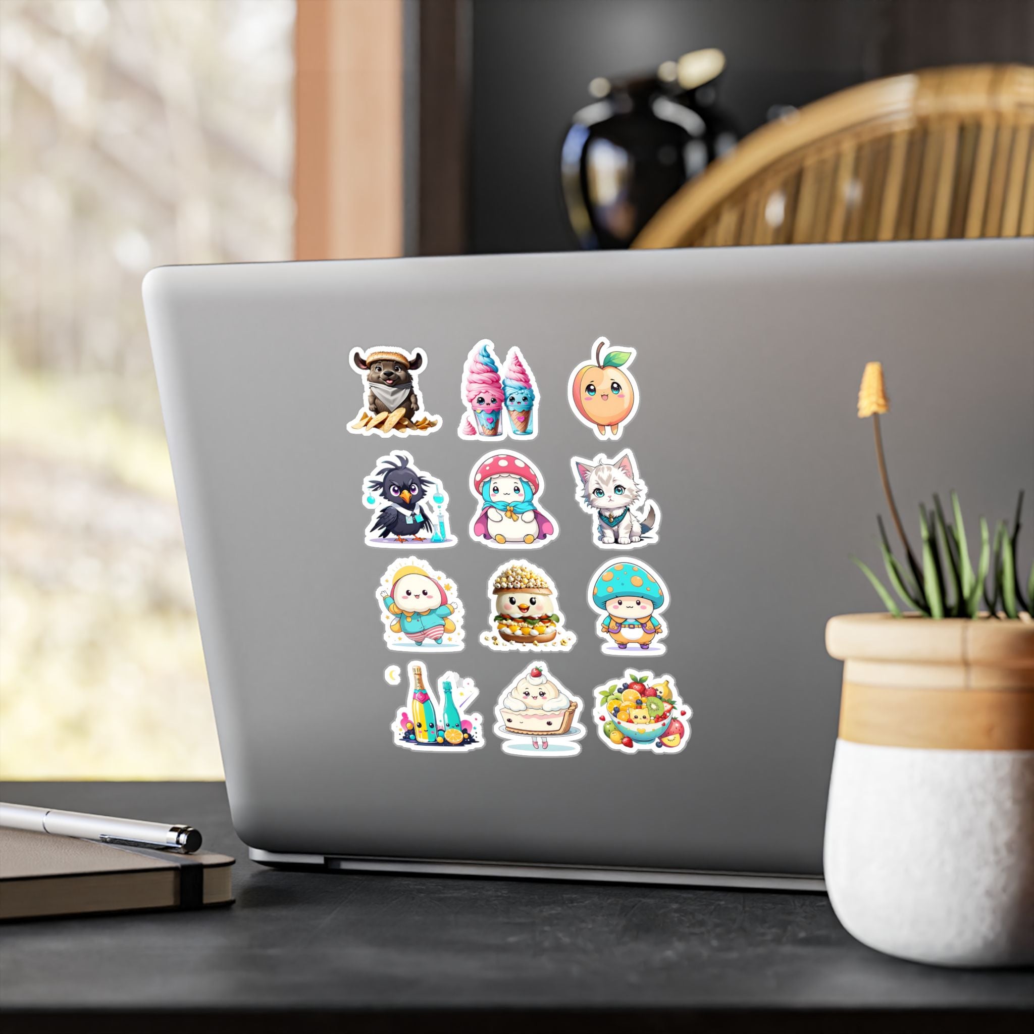 Kawaii Stickers Sheet 65 — 12 Kiss-Cut Vinyl Decals