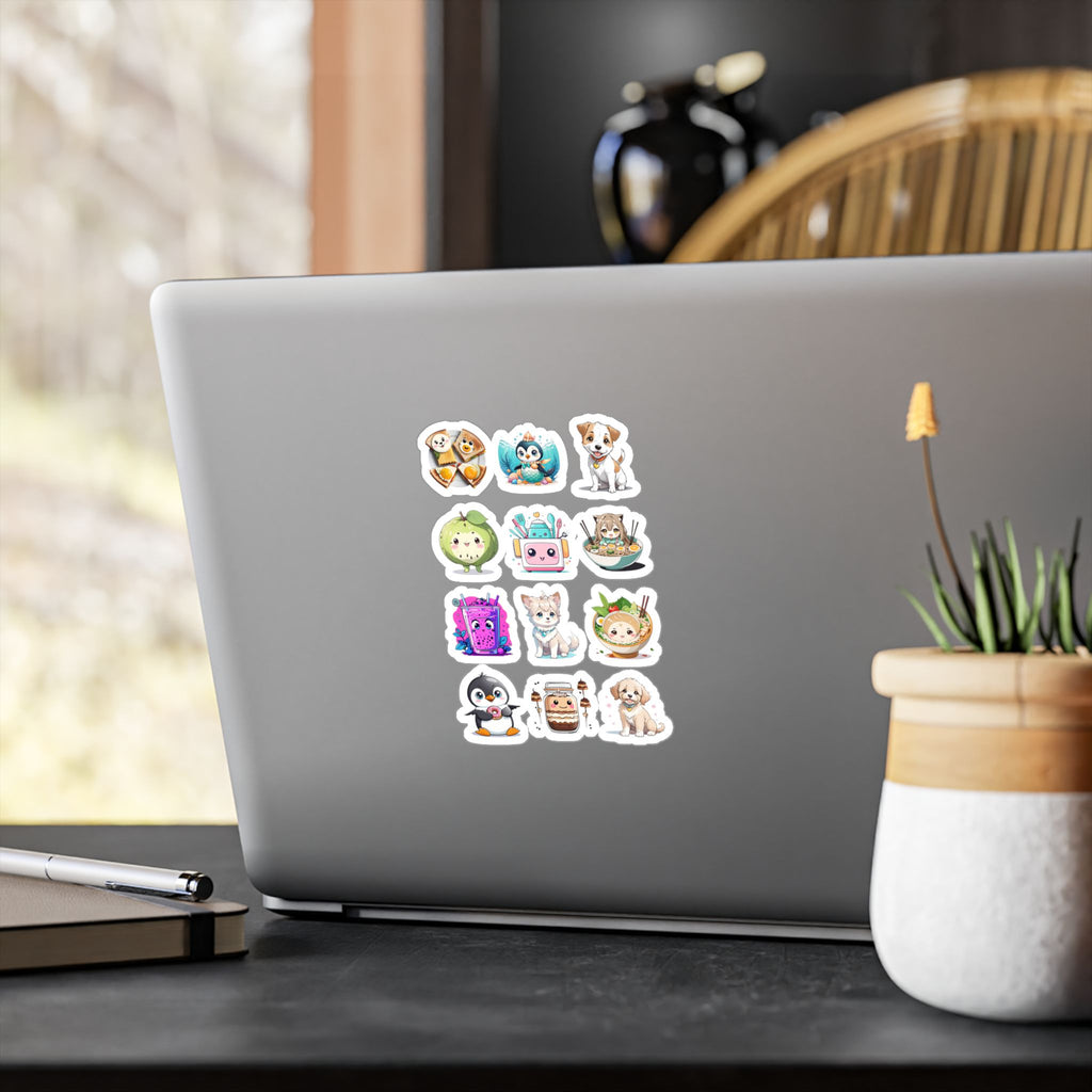 Kawaii Stickers Sheet 118 — 12 Kiss-Cut Vinyl Decals