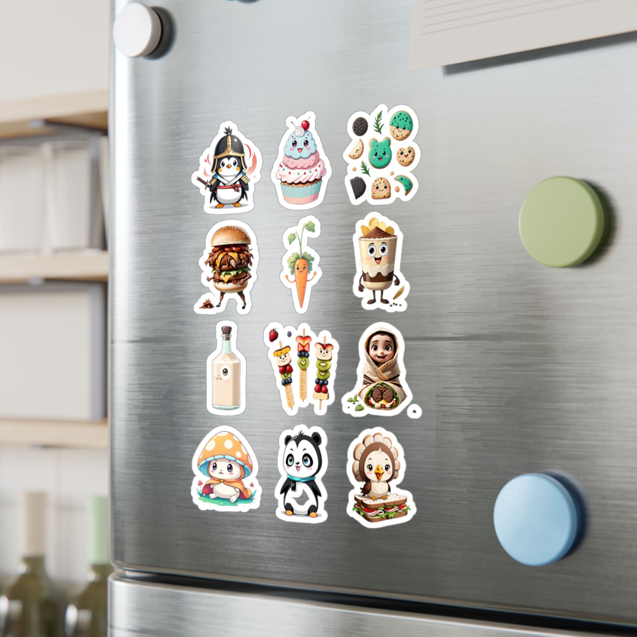 Kawaii Stickers Sheet 139 — 12 Kiss-Cut Vinyl Decals
