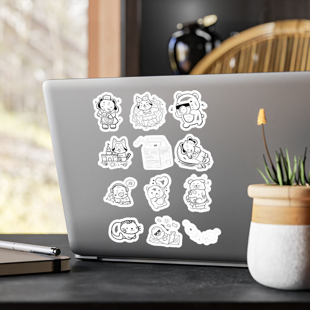 Kawaii Classics Sheet 12 — 12 Kiss-Cut Vinyl Decals