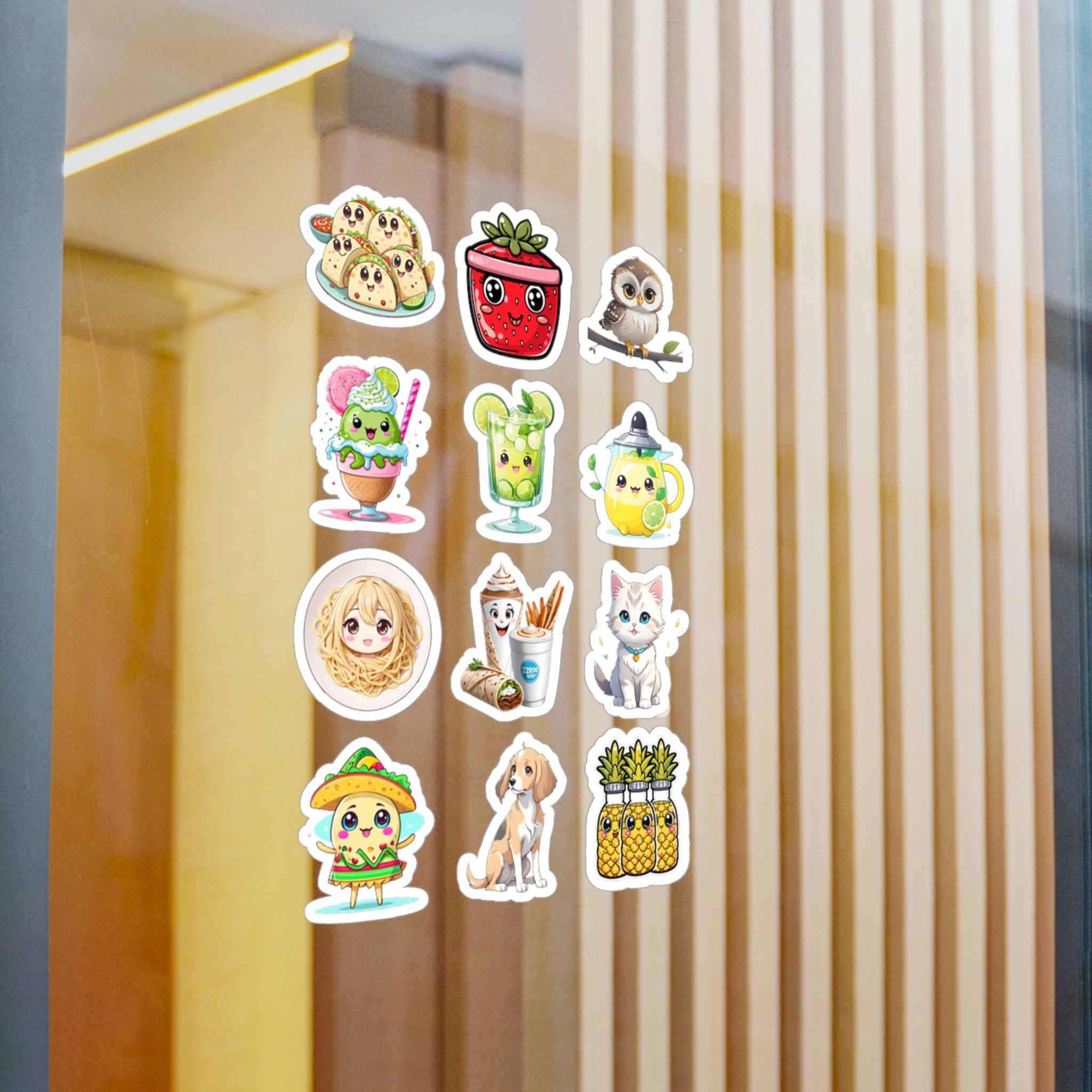 Kawaii Stickers Sheet 264 — 12 Kiss-Cut Vinyl Decals