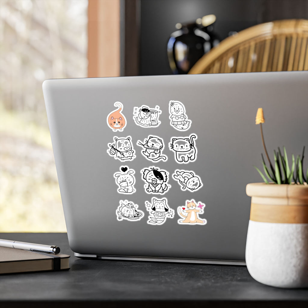 Kawaii Classics Sheet 03 — 12 Kiss-Cut Vinyl Decals