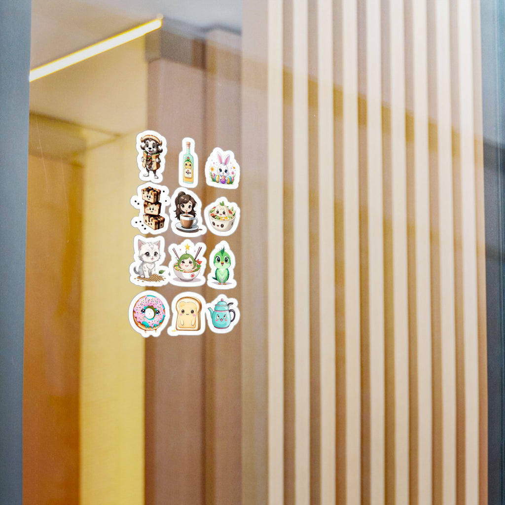 Kawaii Stickers Sheet 141 — 12 Kiss-Cut Vinyl Decals