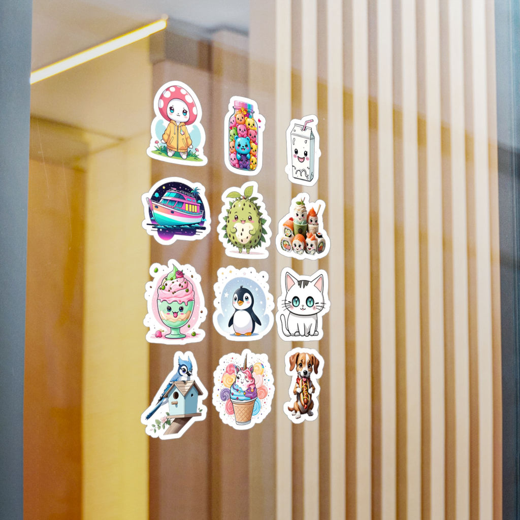 Kawaii Stickers Sheet 126 — 12 Kiss-Cut Vinyl Decals