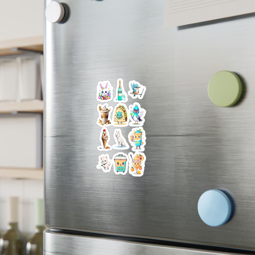 Kawaii Stickers Sheet 257 — 12 Kiss-Cut Vinyl Decals
