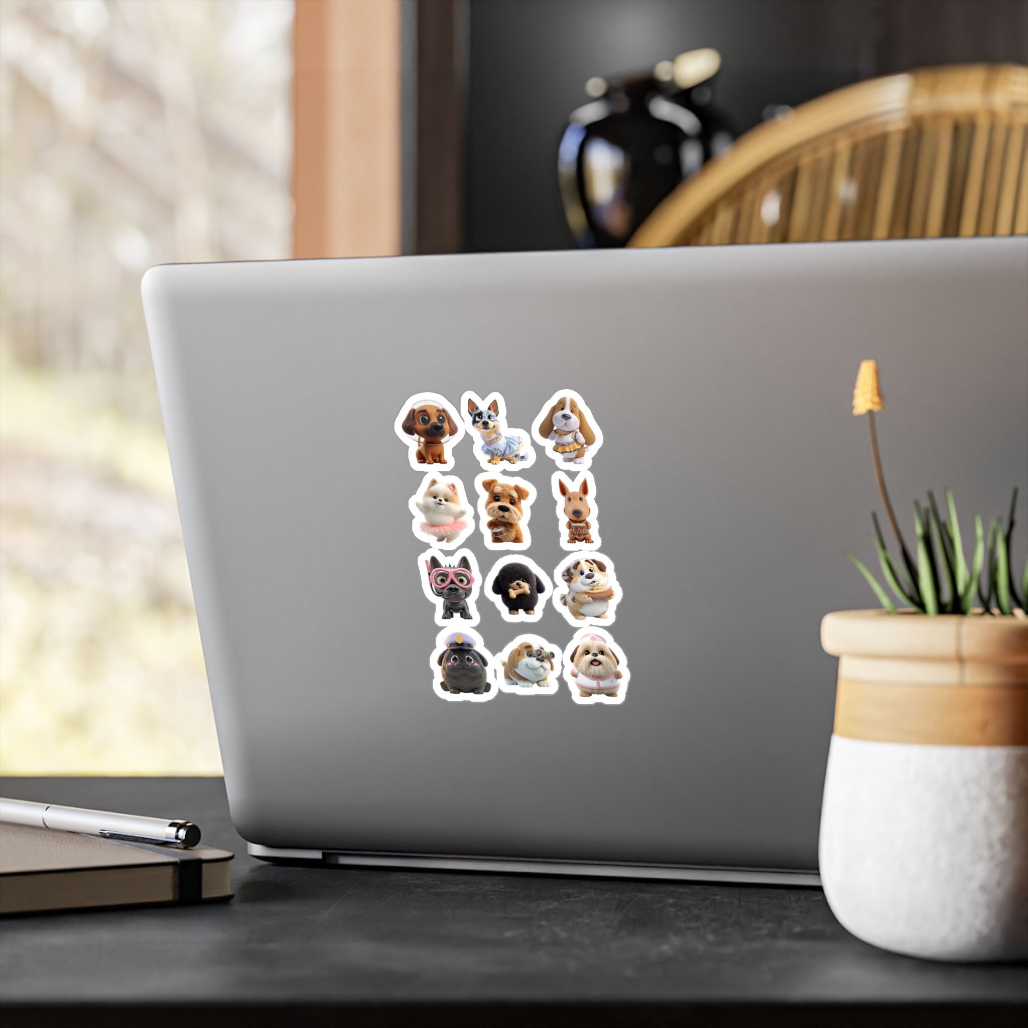Kawaii Dogs Sheet 02 — 12 Kiss-Cut Vinyl Decals