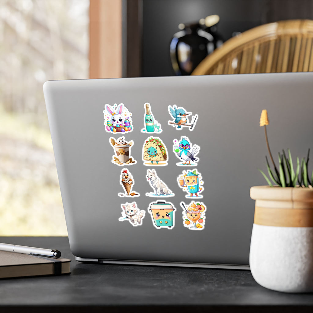 Kawaii Stickers Sheet 257 — 12 Kiss-Cut Vinyl Decals