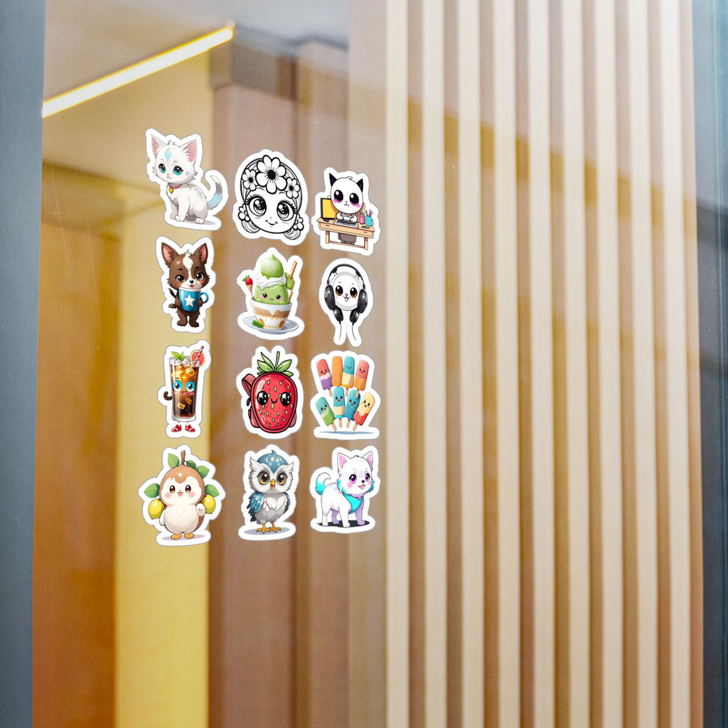 Kawaii Stickers Sheet 115 — 12 Kiss-Cut Vinyl Decals