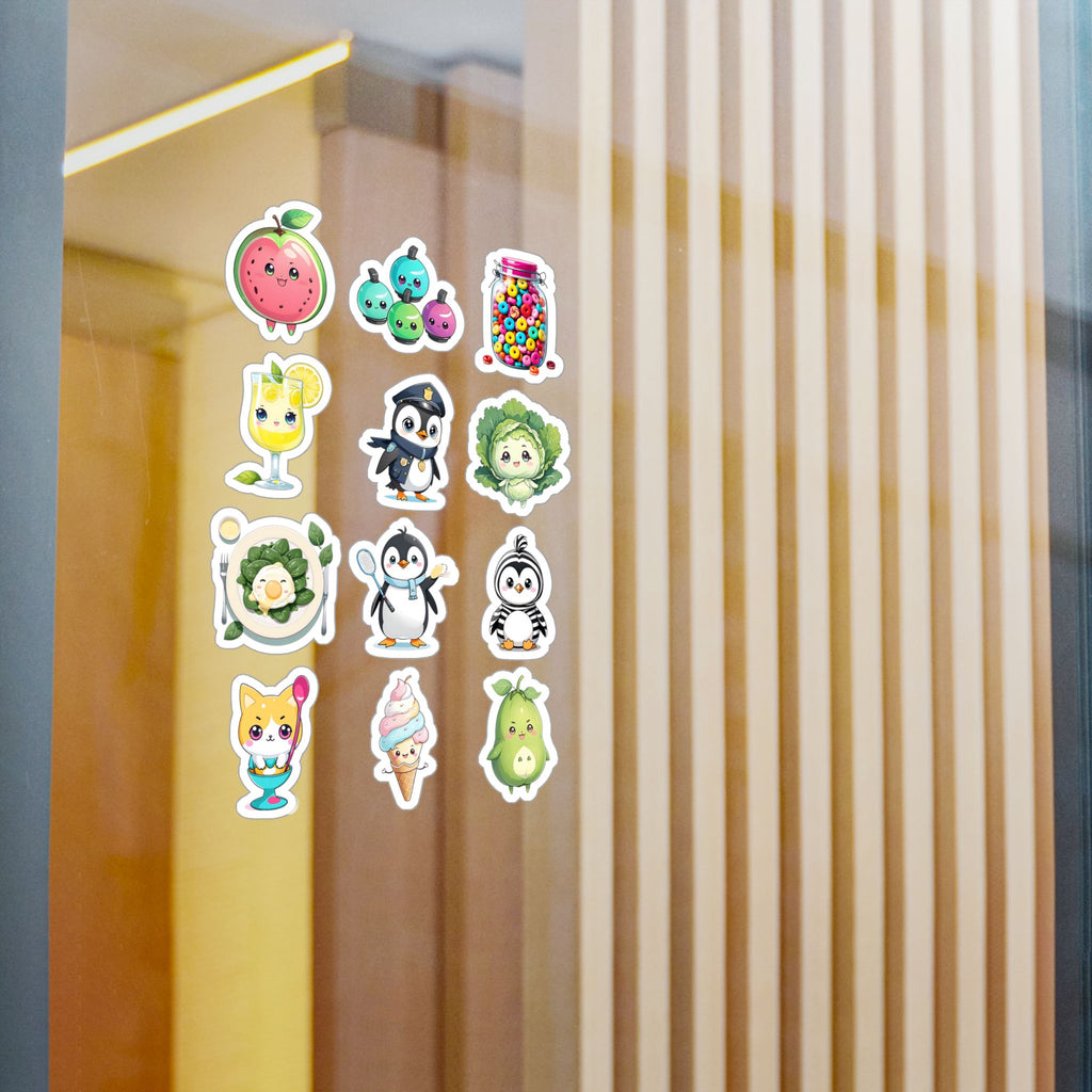 Kawaii Stickers Sheet 37 — 12 Kiss-Cut Vinyl Decals