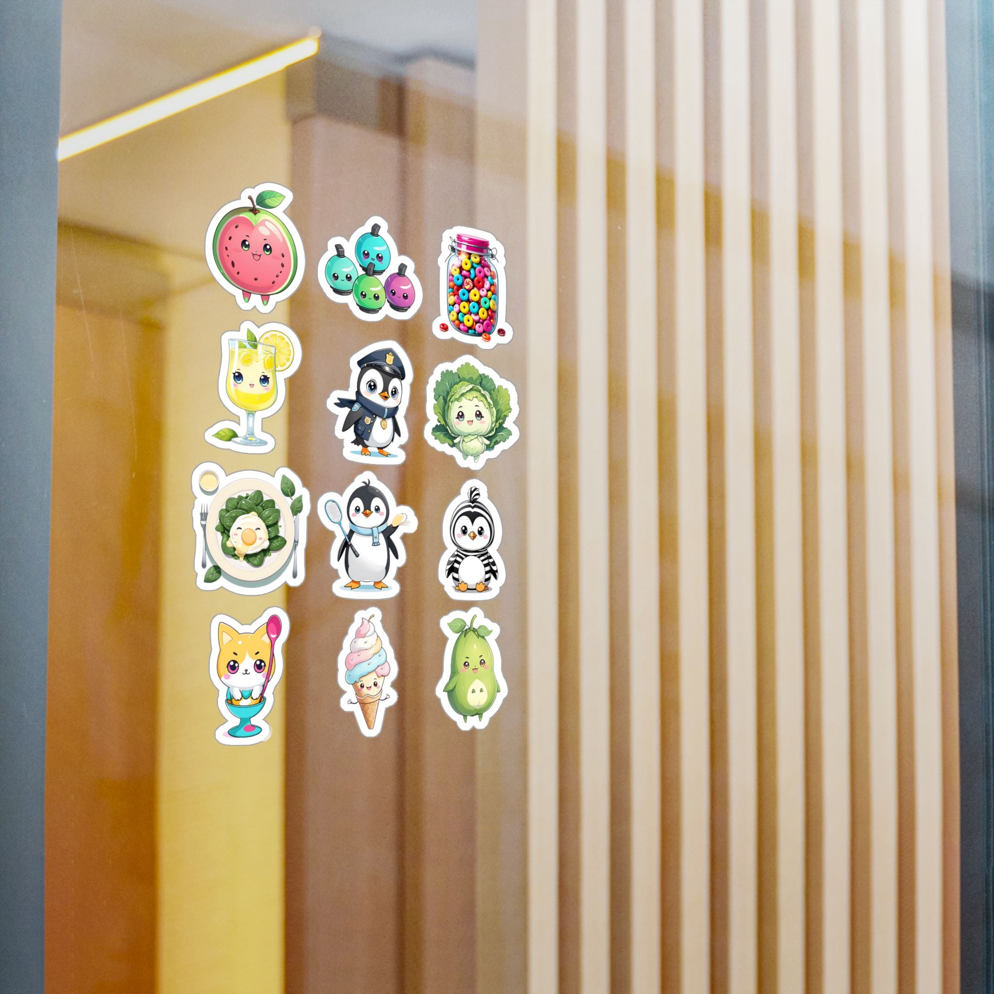 Kawaii Stickers Sheet 37 — 12 Kiss-Cut Vinyl Decals