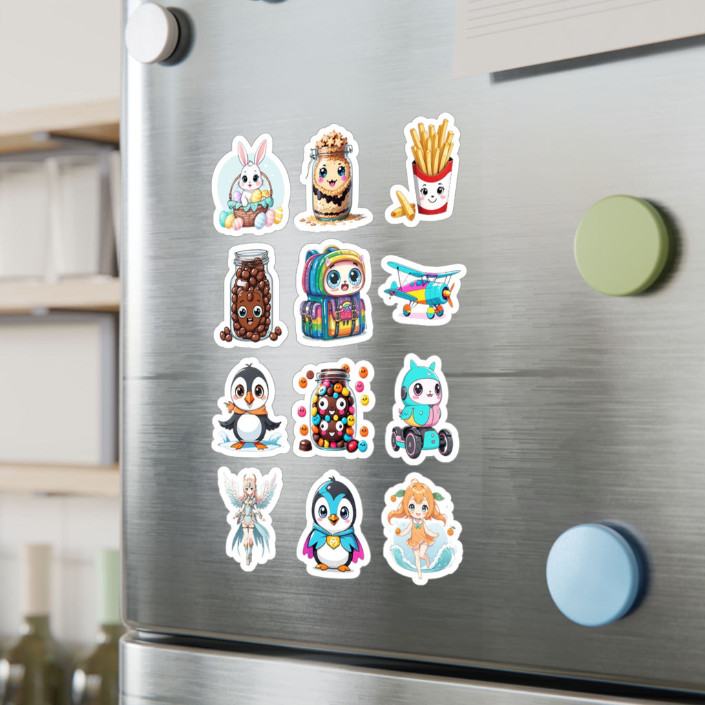 Kawaii Stickers Sheet 26 — 12 Kiss-Cut Vinyl Decals