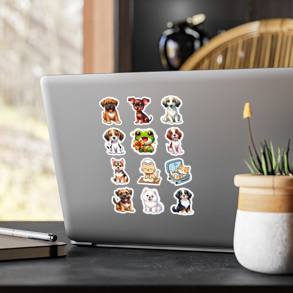 Cute Kawaii Sheet 04 — 12 Kiss-Cut Vinyl Decals