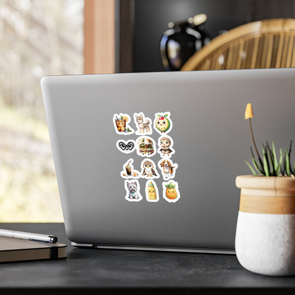 Kawaii Stickers Sheet 29 — 12 Kiss-Cut Vinyl Decals