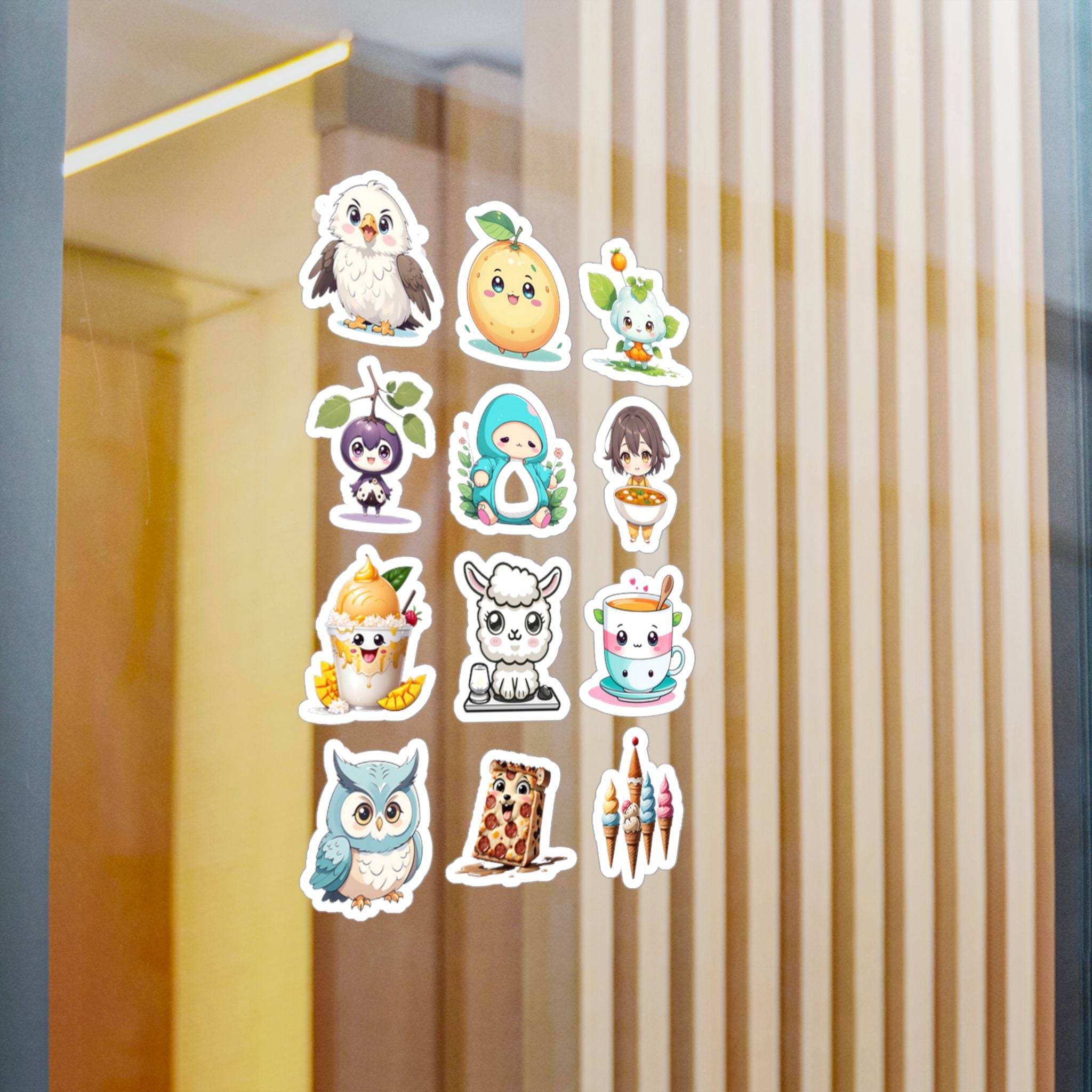 Kawaii Stickers Sheet 142 — 12 Kiss-Cut Vinyl Decals