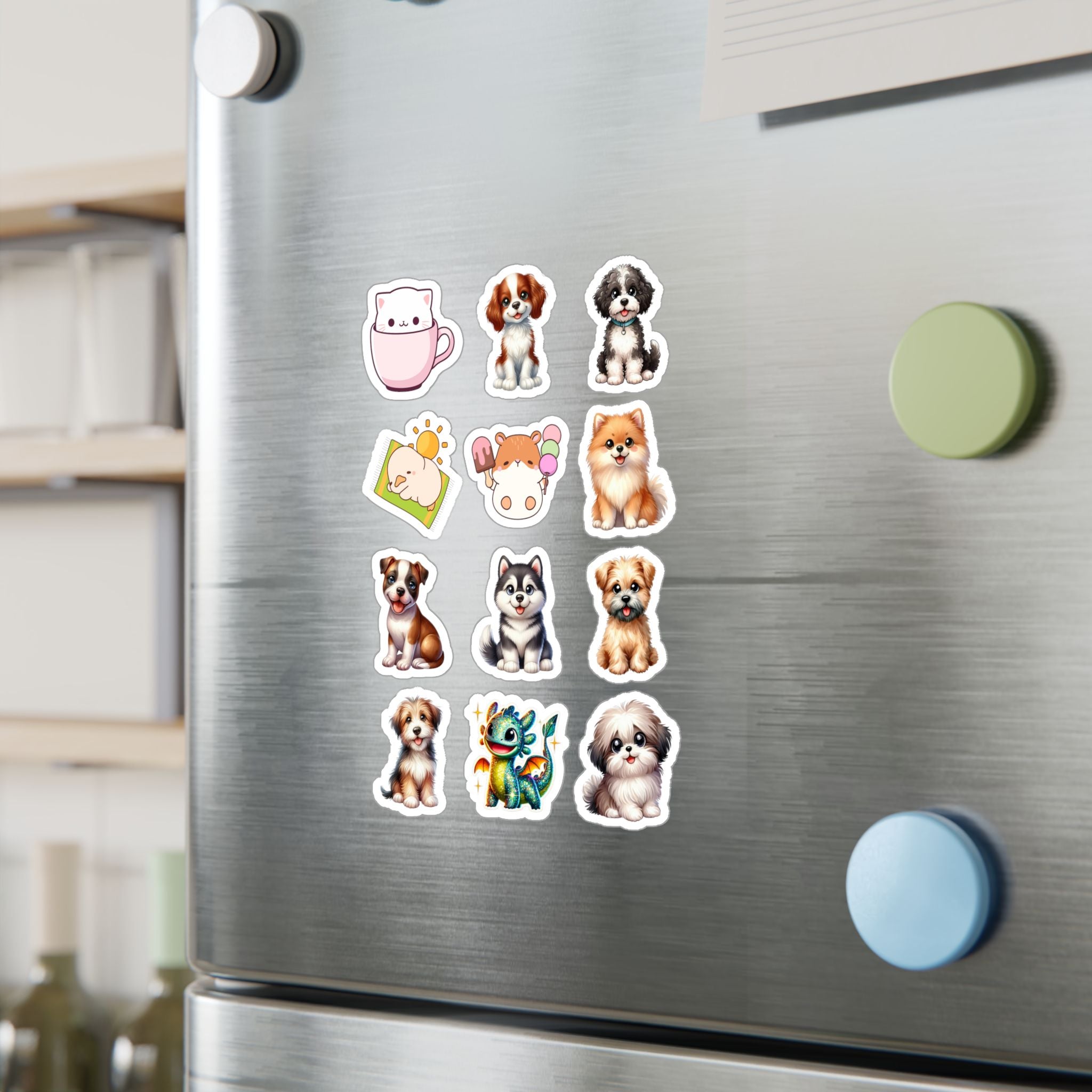 Cute Kawaii Sheet 26 — 12 Kiss-Cut Vinyl Decals