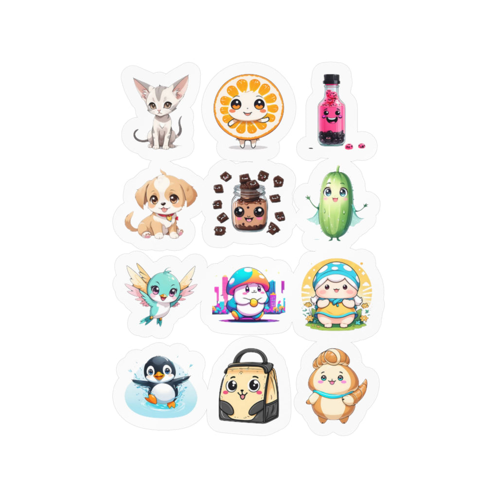 Kawaii Stickers Sheet 178 — 12 Kiss-Cut Vinyl Decals