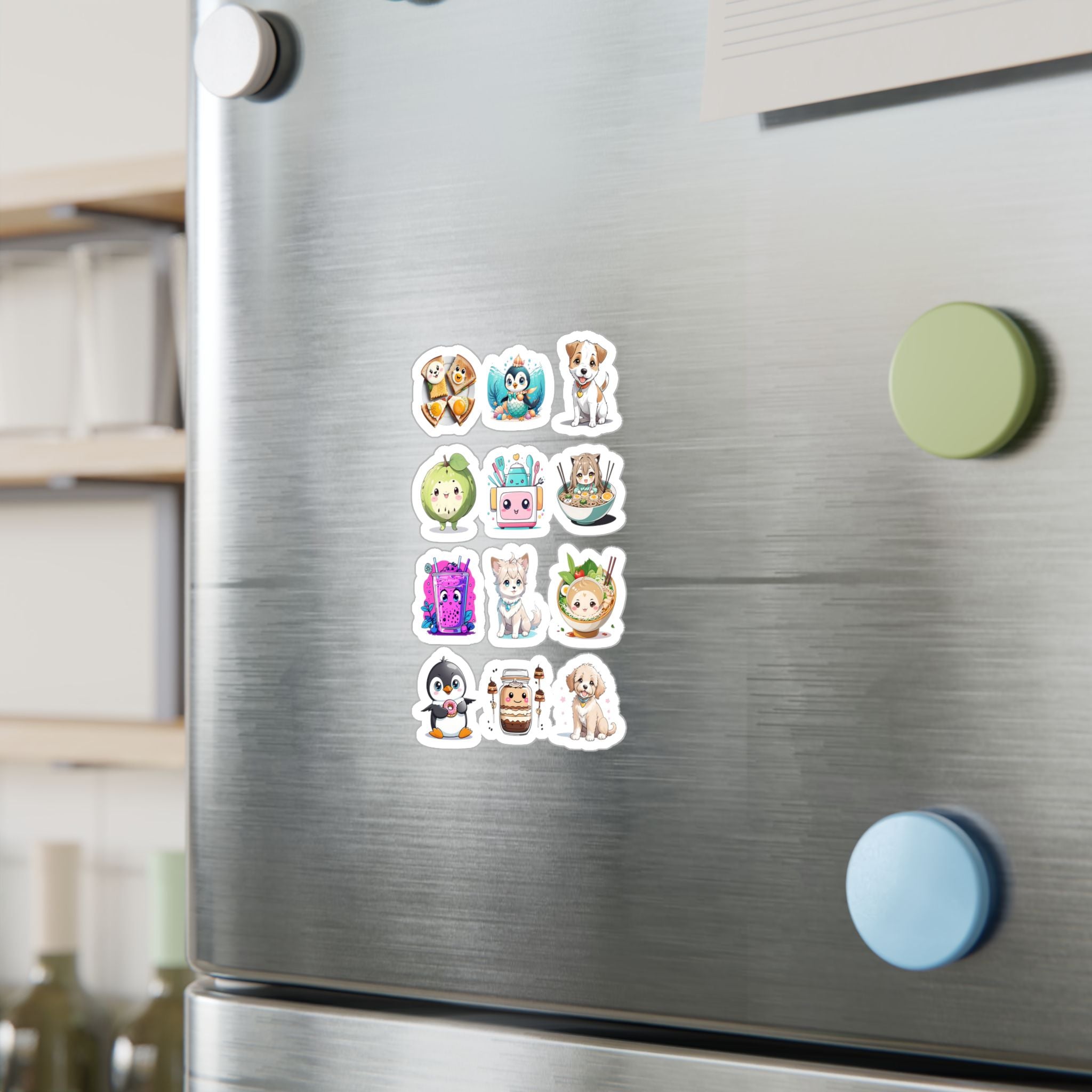 Kawaii Stickers Sheet 118 — 12 Kiss-Cut Vinyl Decals