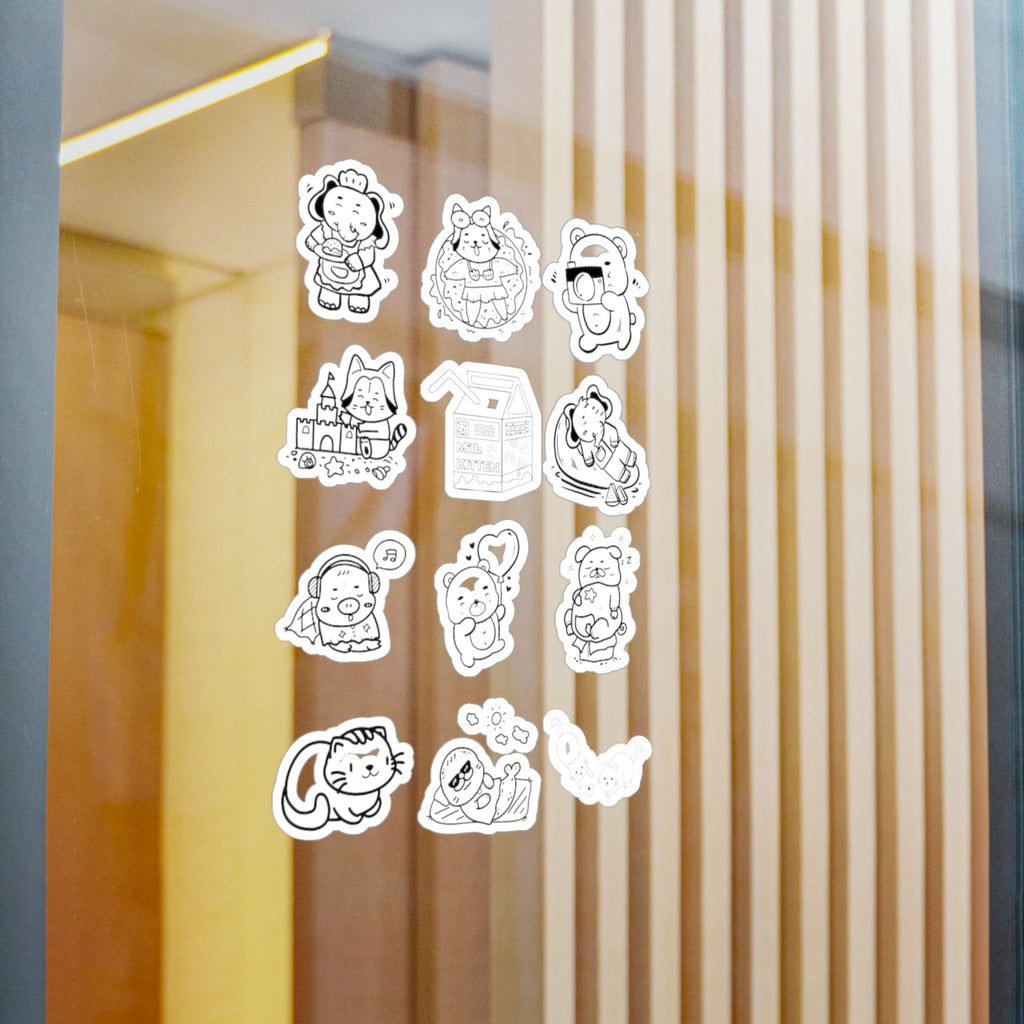 Kawaii Classics Sheet 12 — 12 Kiss-Cut Vinyl Decals