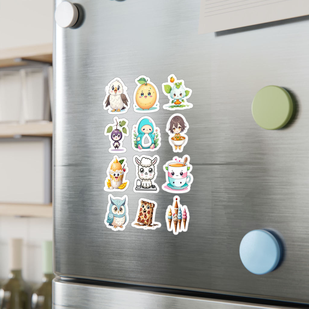 Kawaii Stickers Sheet 142 — 12 Kiss-Cut Vinyl Decals