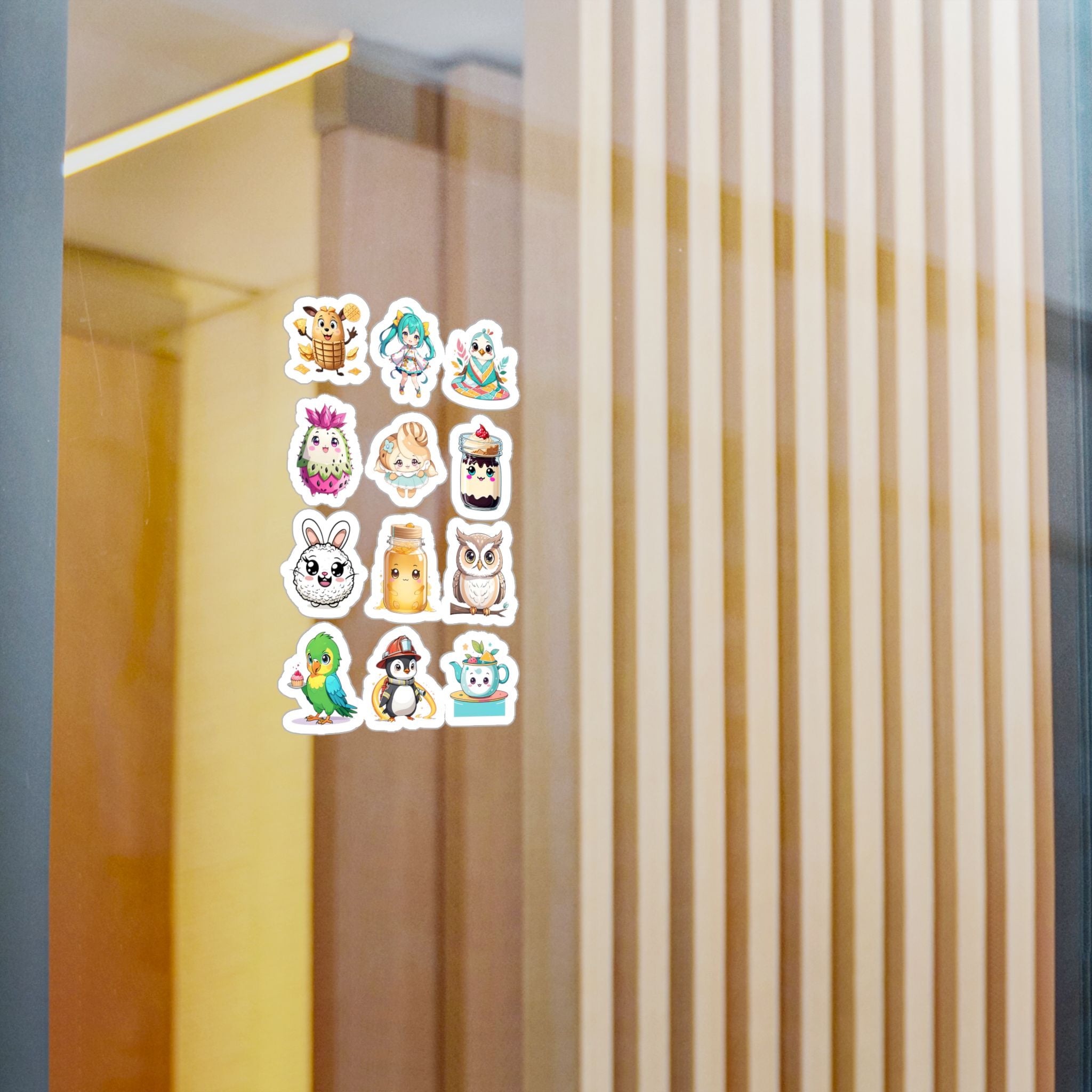 Kawaii Stickers Sheet 216 — 12 Kiss-Cut Vinyl Decals
