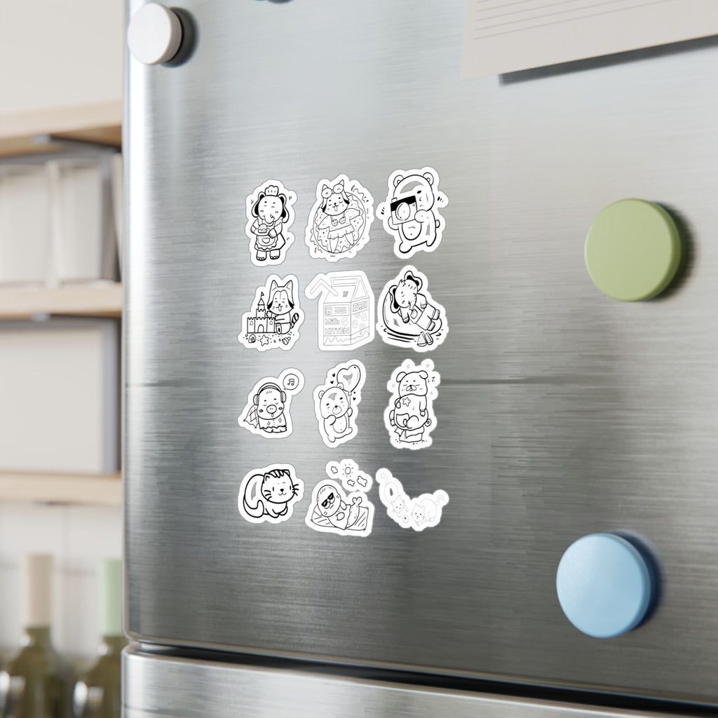 Kawaii Classics Sheet 12 — 12 Kiss-Cut Vinyl Decals
