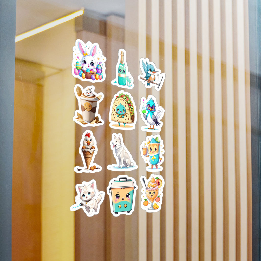 Kawaii Stickers Sheet 257 — 12 Kiss-Cut Vinyl Decals