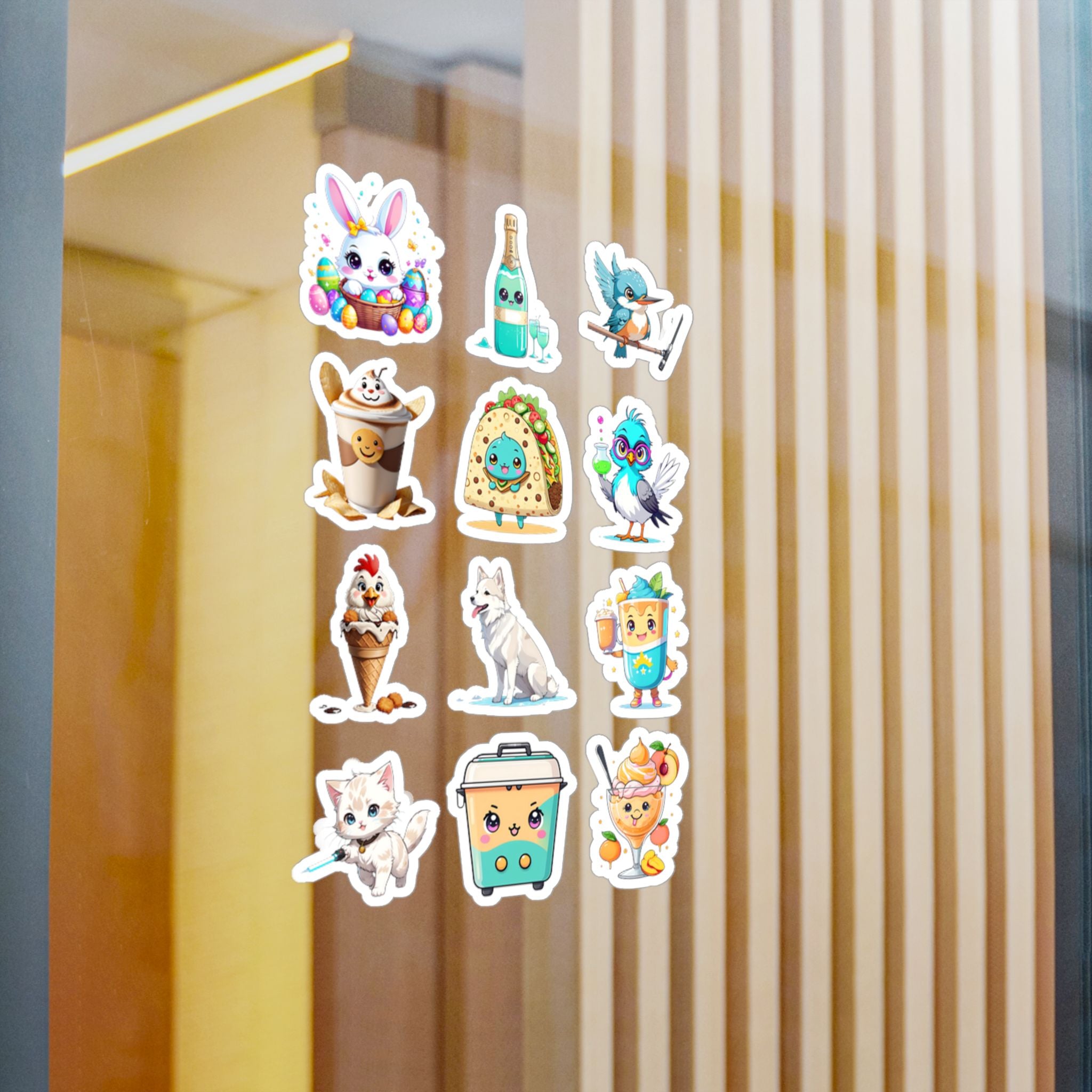 Kawaii Stickers Sheet 257 — 12 Kiss-Cut Vinyl Decals