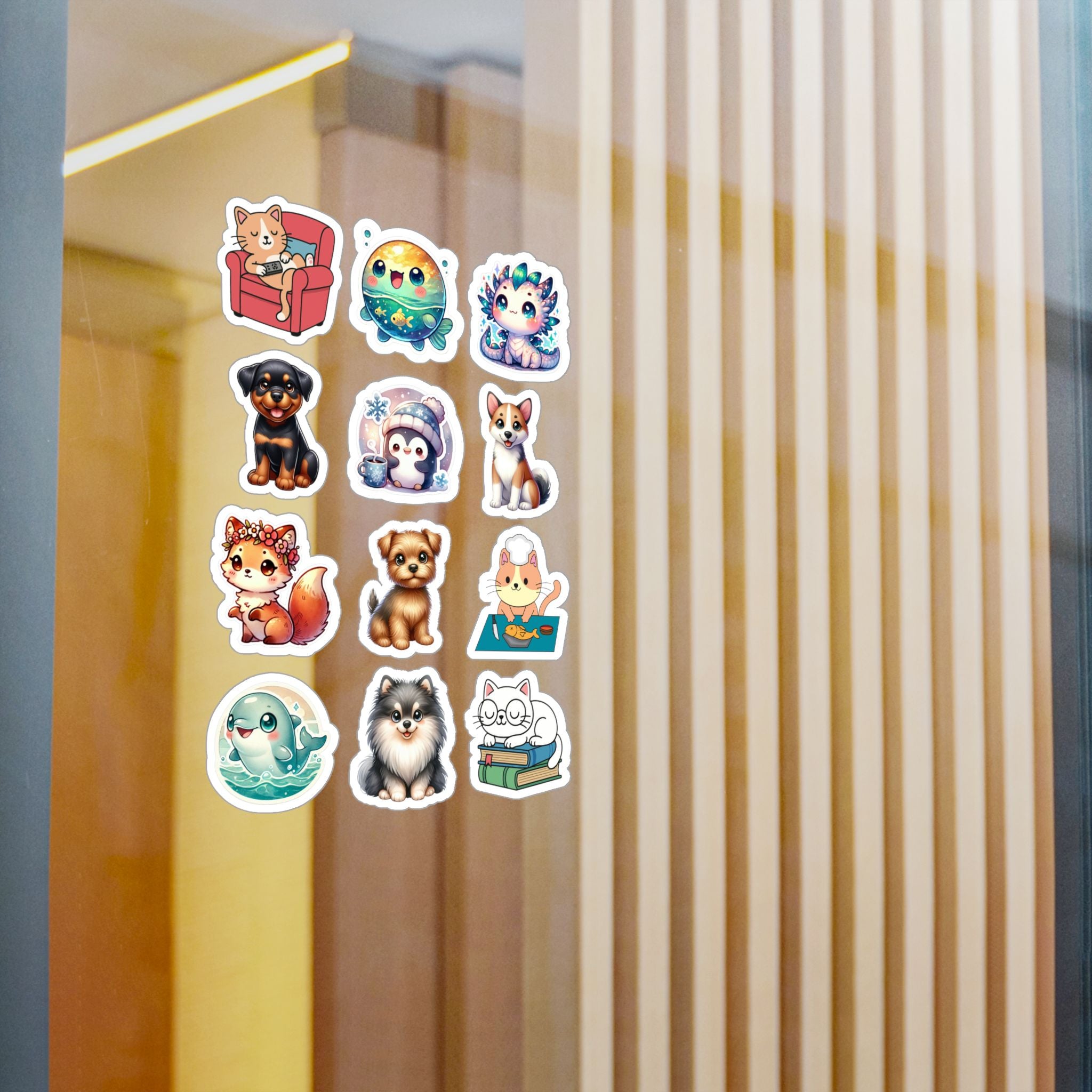 Cute Kawaii Sheet 24 — 12 Kiss-Cut Vinyl Decals