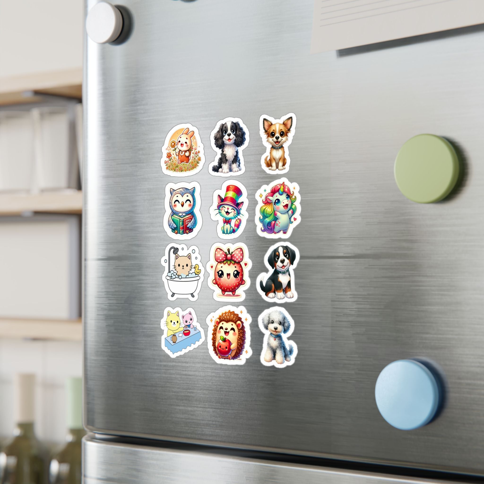 Cute Kawaii Sheet 08 — 12 Kiss-Cut Vinyl Decals