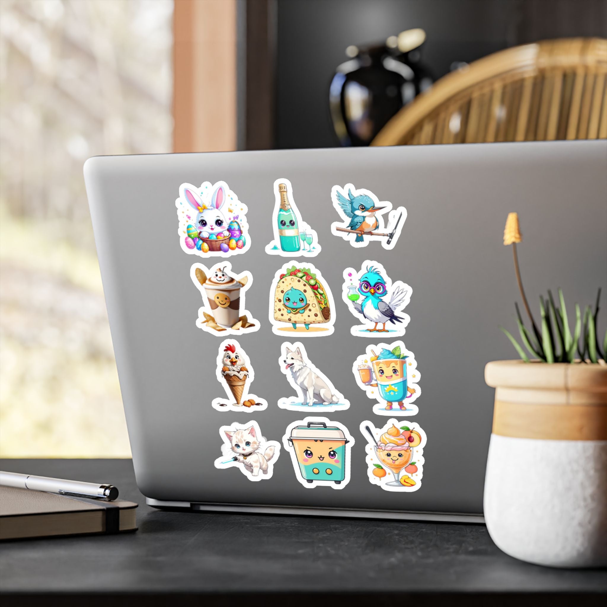 Kawaii Stickers Sheet 257 — 12 Kiss-Cut Vinyl Decals
