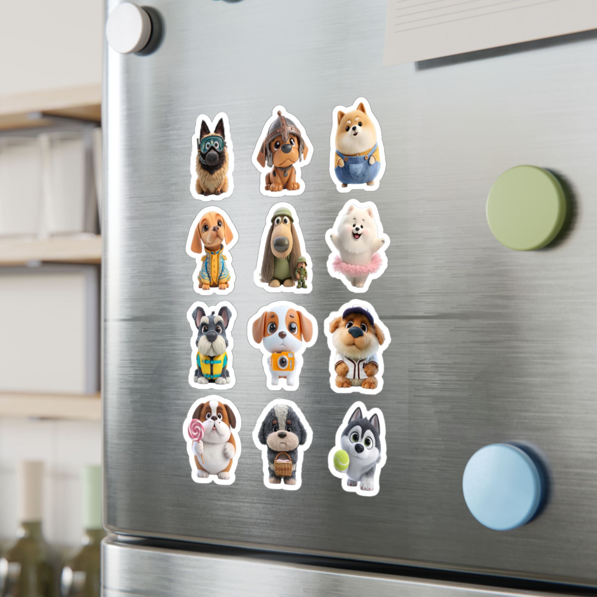 Kawaii Dogs Sheet 09 — 12 Kiss-Cut Vinyl Decals