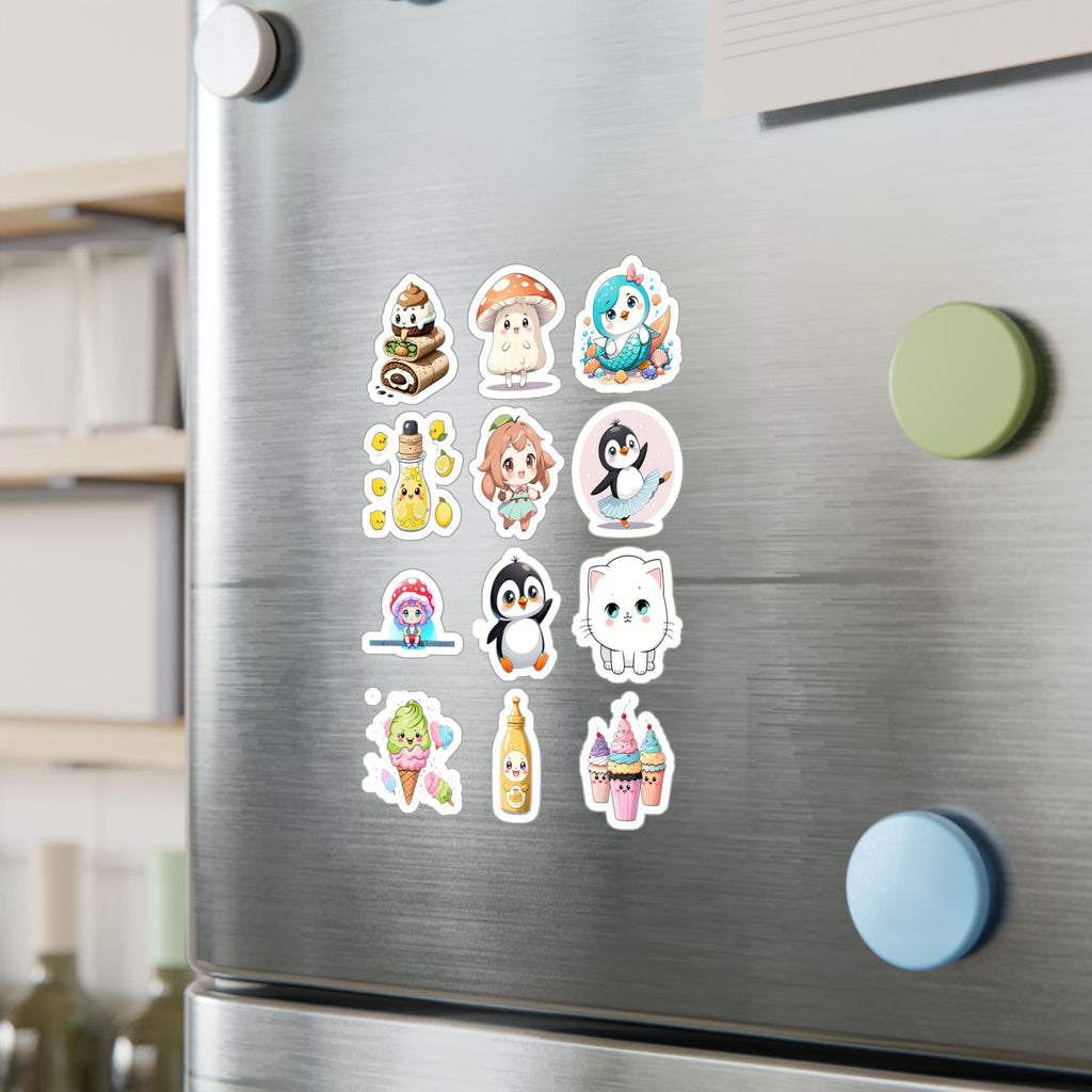 Kawaii Stickers Sheet 109 — 12 Kiss-Cut Vinyl Decals