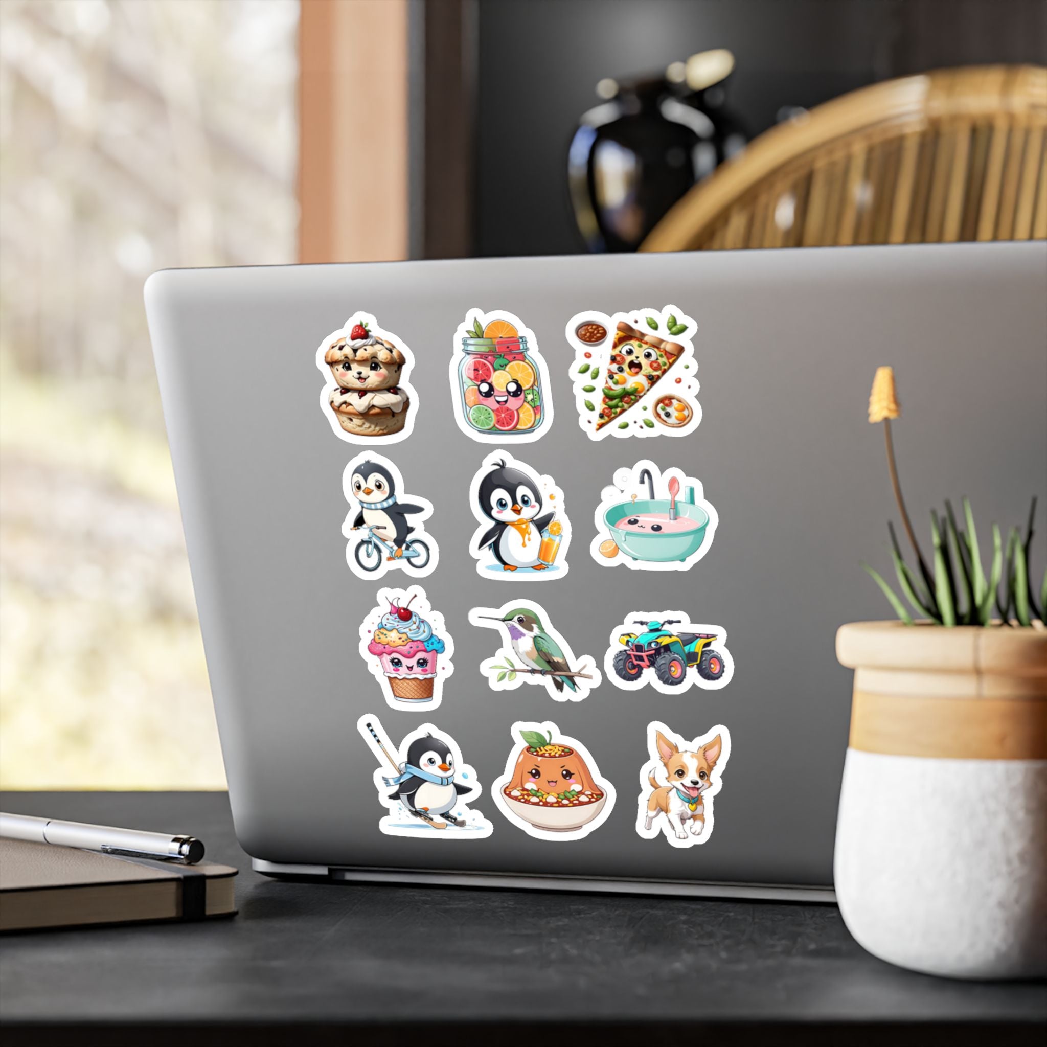 Kawaii Stickers Sheet 33 — 12 Kiss-Cut Vinyl Decals